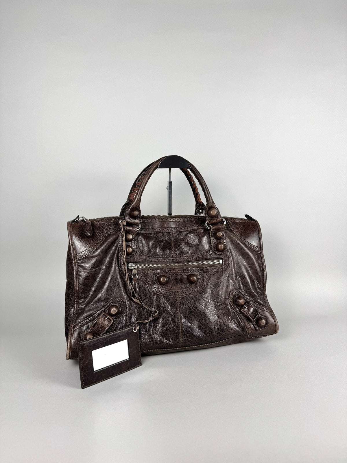 Balenciaga Giant 21 Leather Brown Covered Brogues Work Bag