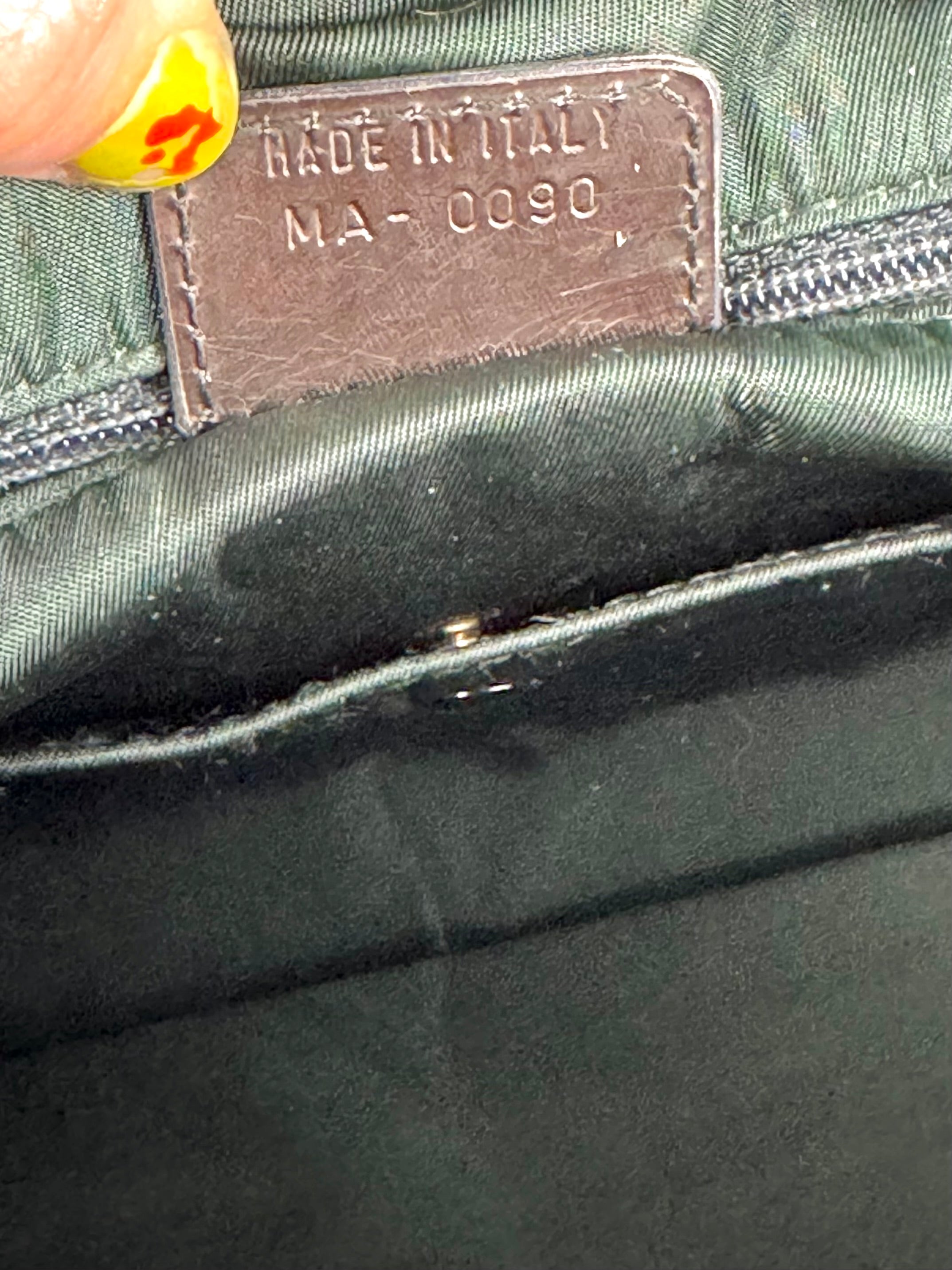 Christian Dior Monogram Double Saddle Patent Green