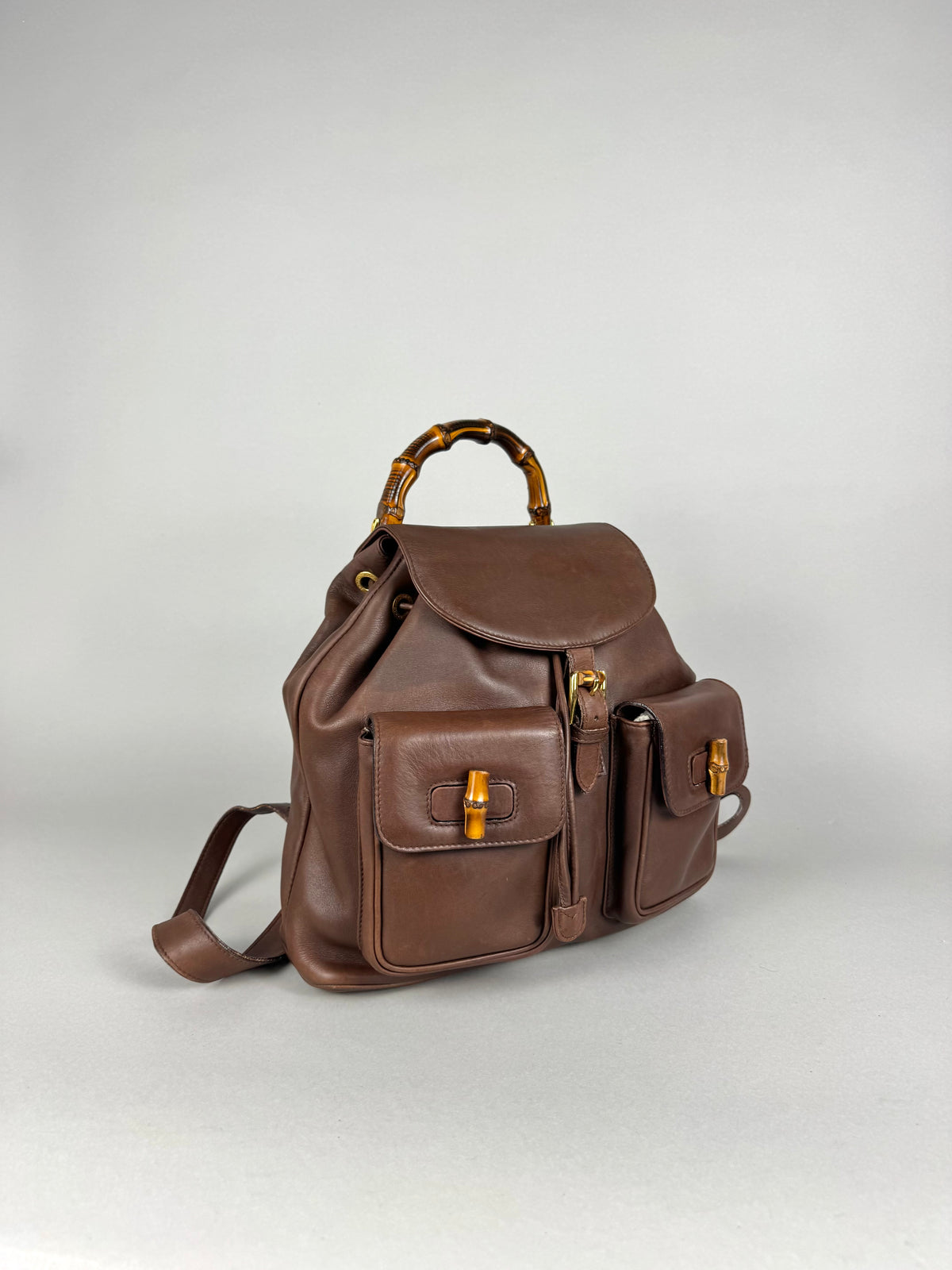 Gucci Brown Leather Backpack