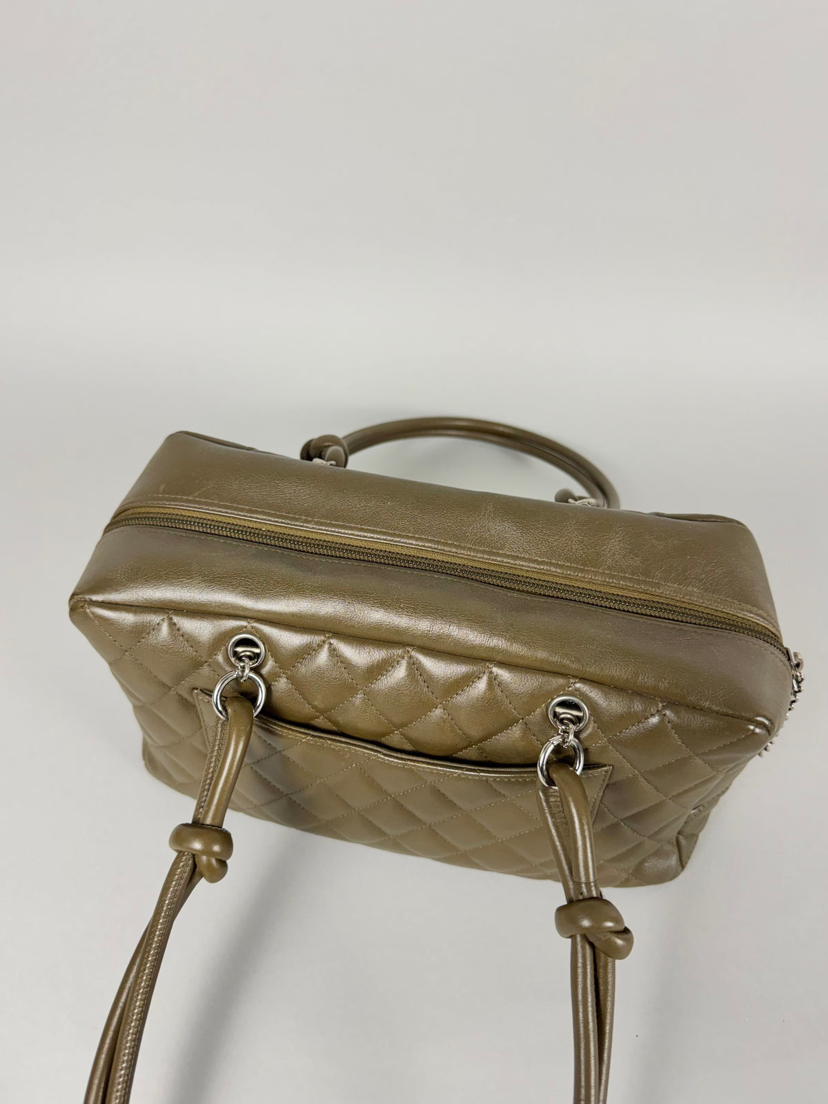 Chanel Ligne Cambon Leather Bowler Bag in Python