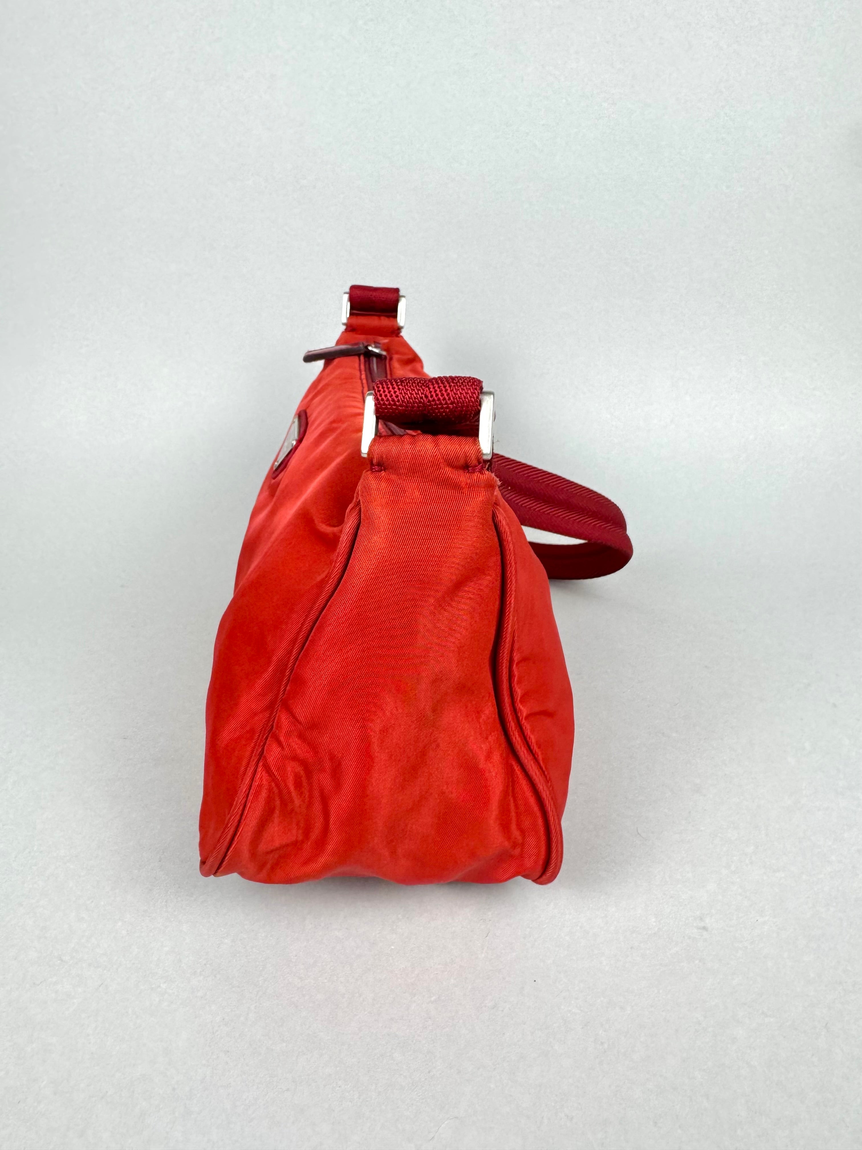 Prada Red Nylon Pochette