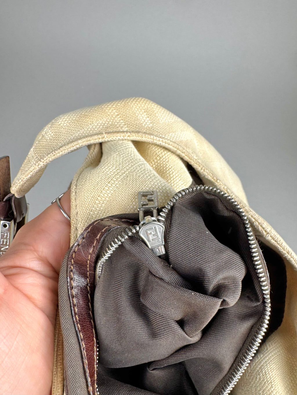 Fendi Monogram Bucket Beige