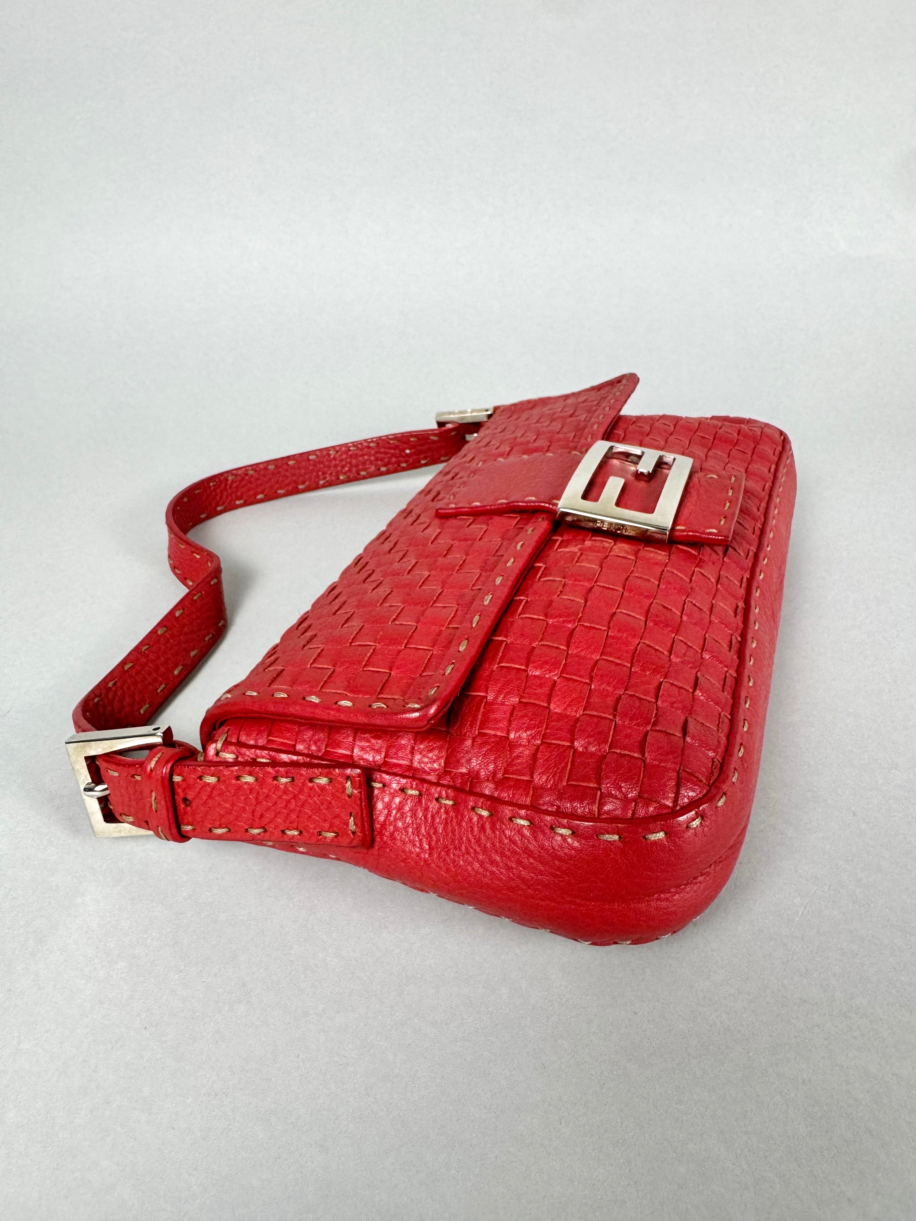 Fendi Baguette Leather Red