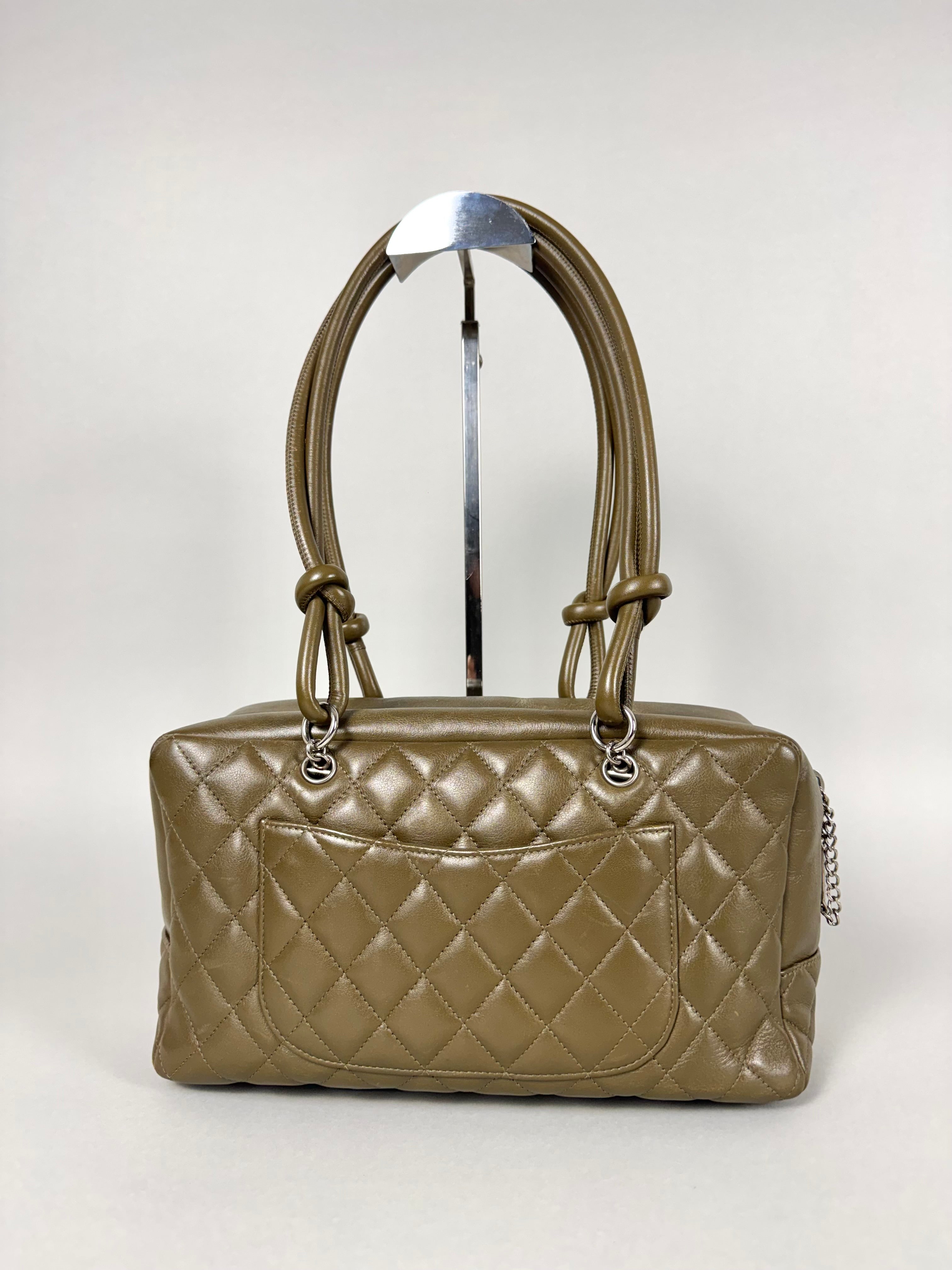 Chanel Ligne Cambon Leather Bowler Bag in Python