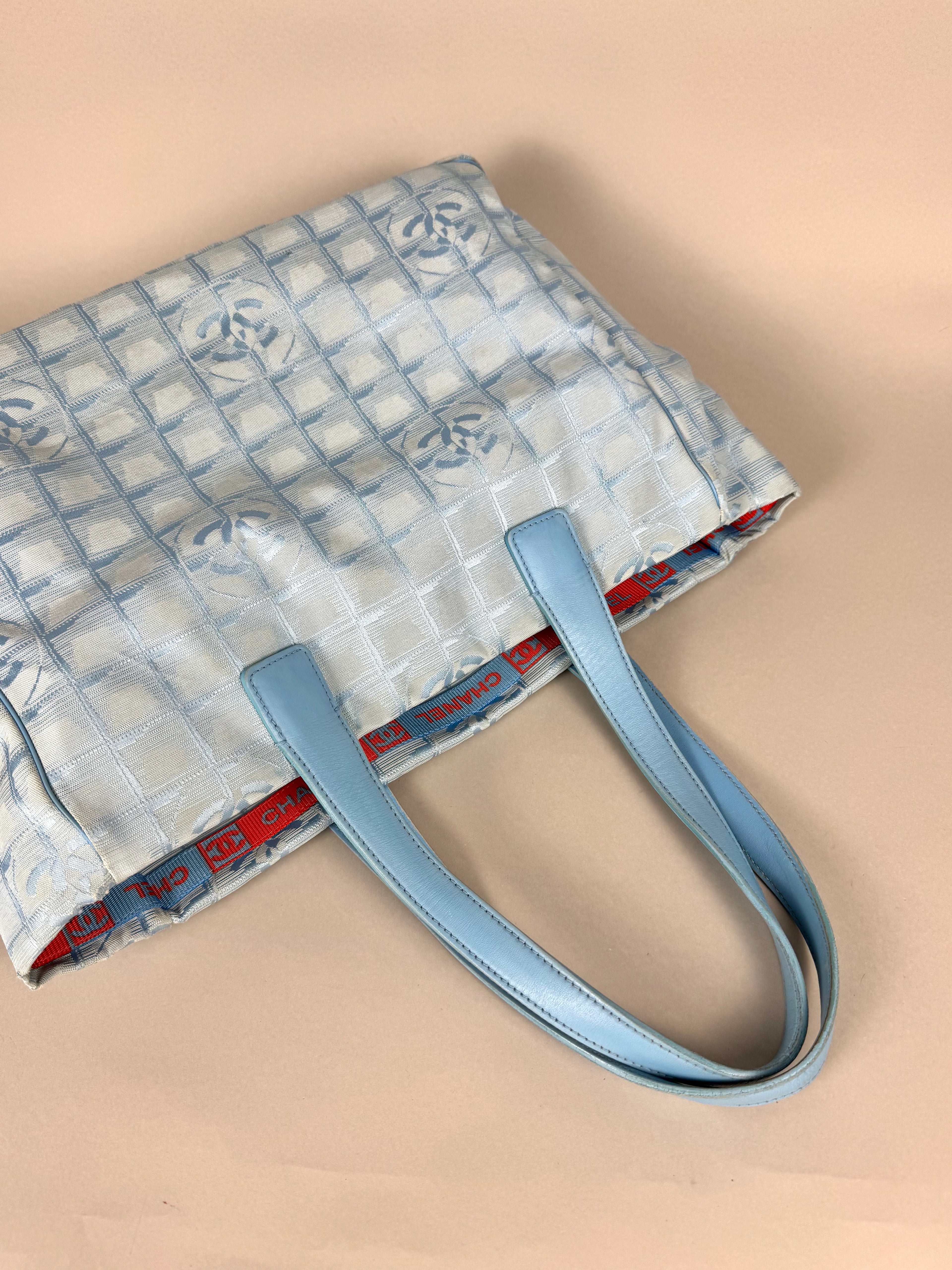 Chanel Travel Ligne Blue Tote Bag