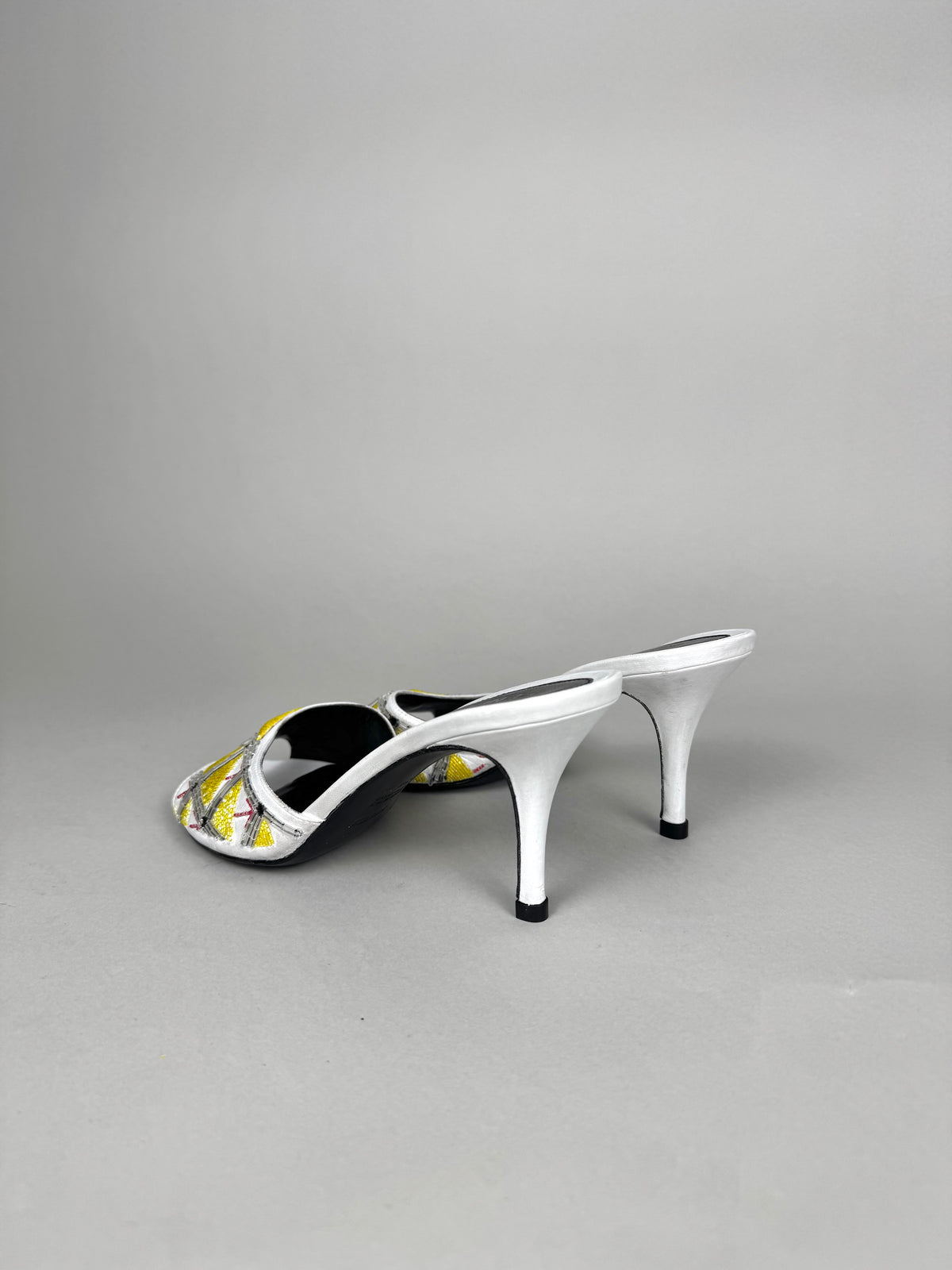 Fendi Embroidered Leather Heels