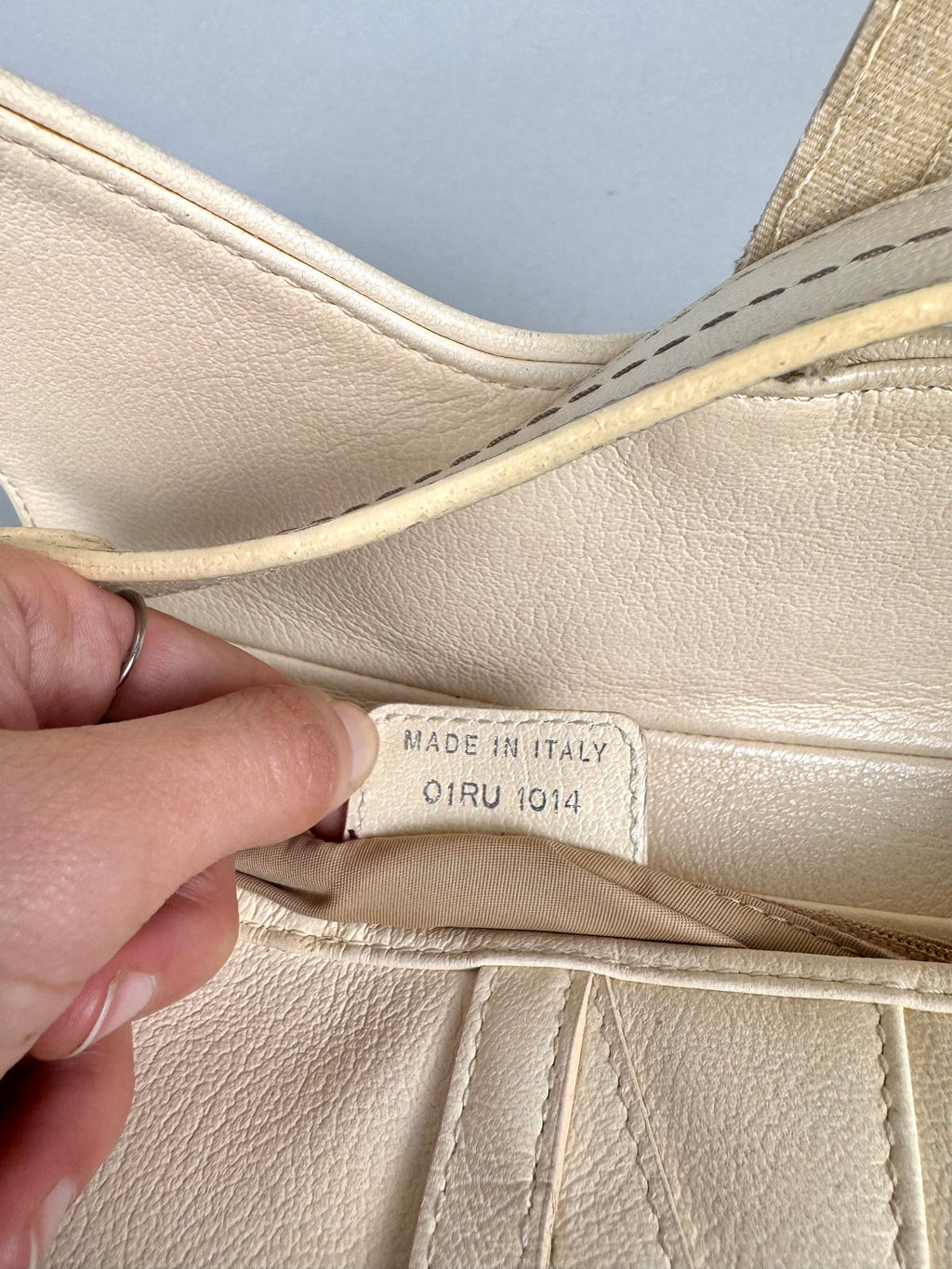 Christian Dior White Leather Strap Saddle