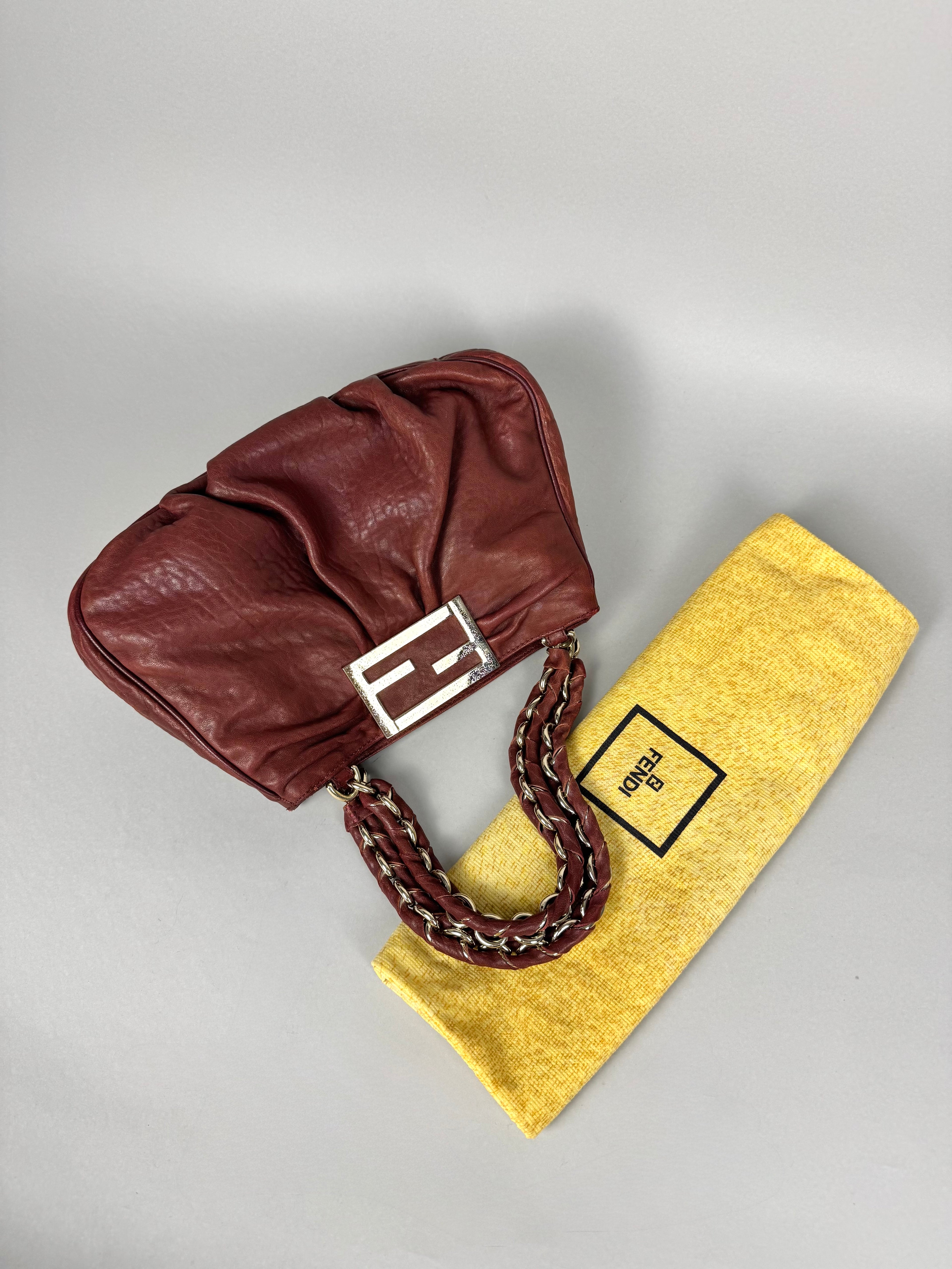 Fendi Mia Burgundy Leather