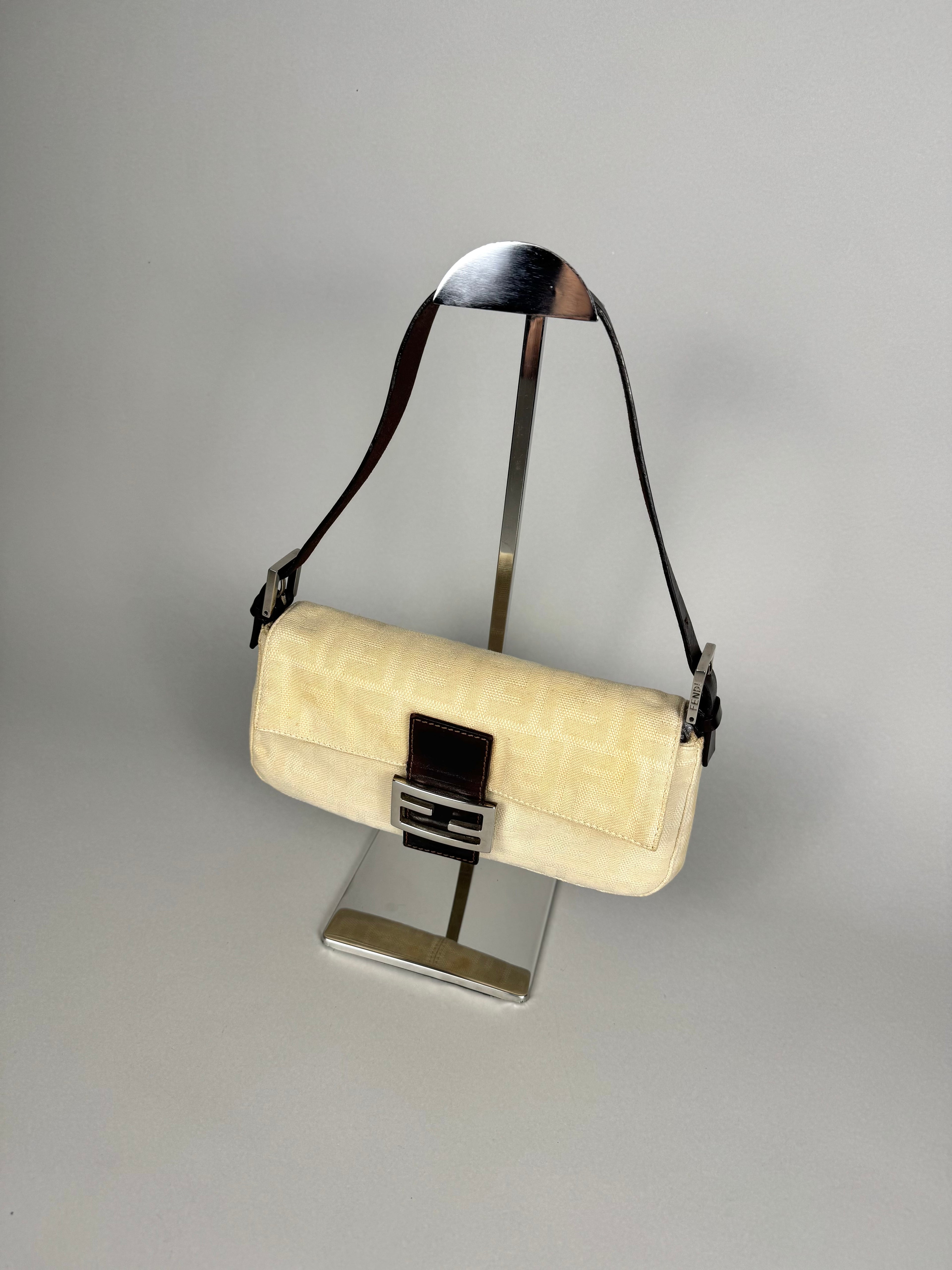 Fendi Monogram Baguette Linen Beige