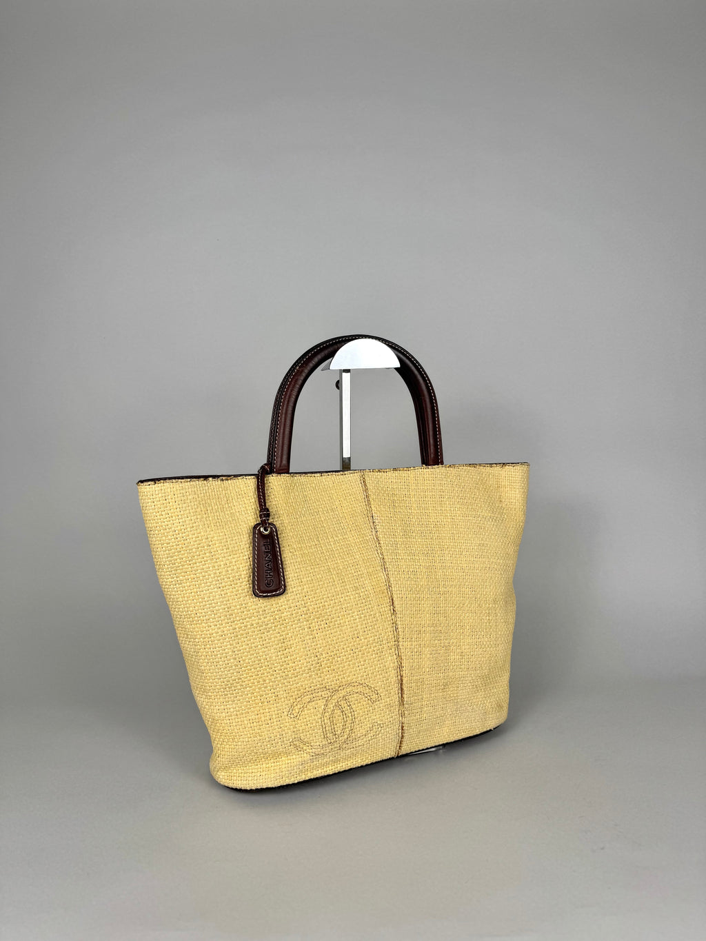 Chanel CC Raffia Handle Tote