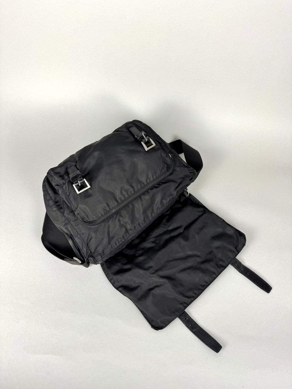 Prada Black Nylon Messenger Bag