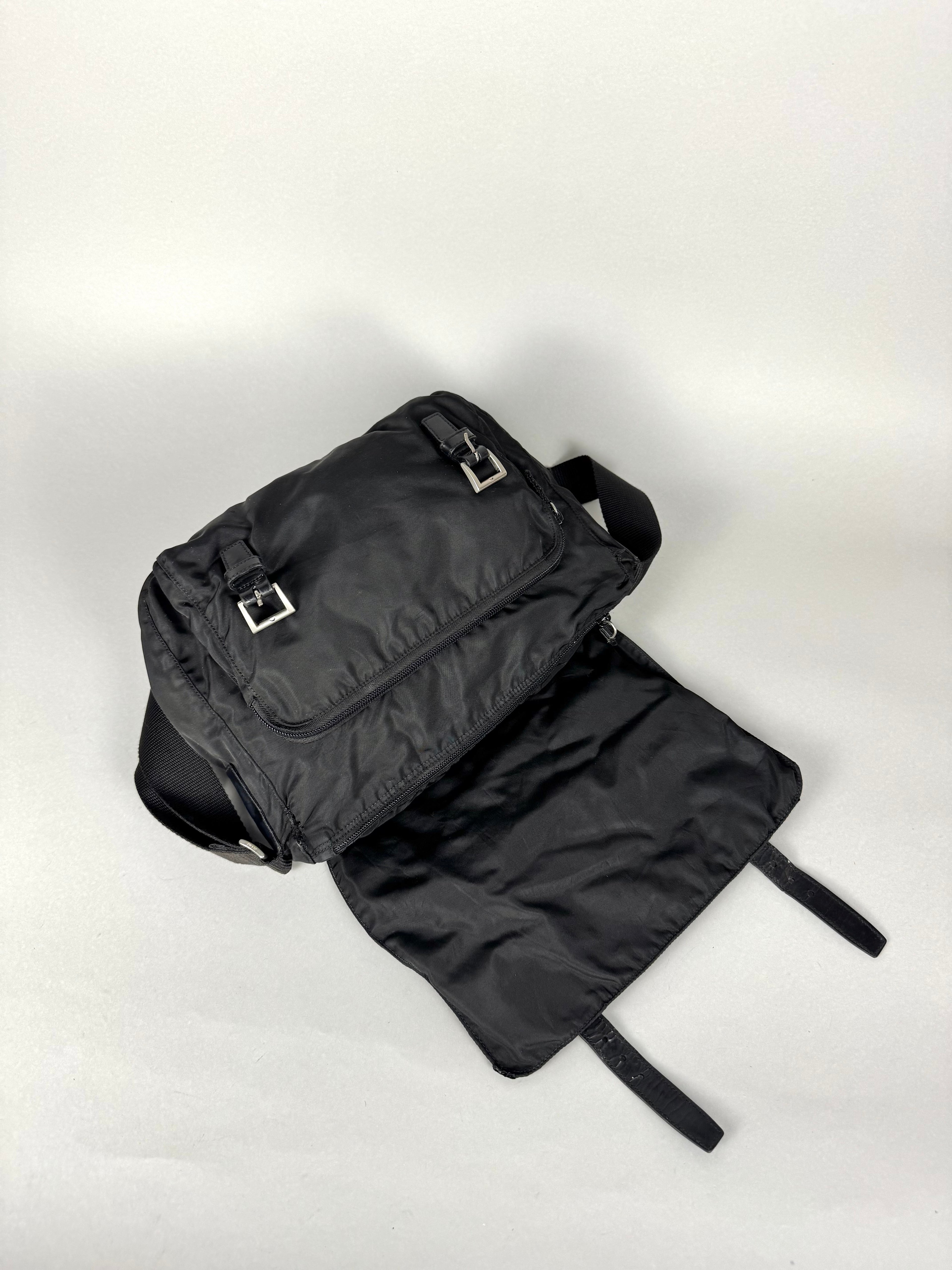 Prada Black Nylon Messenger Bag