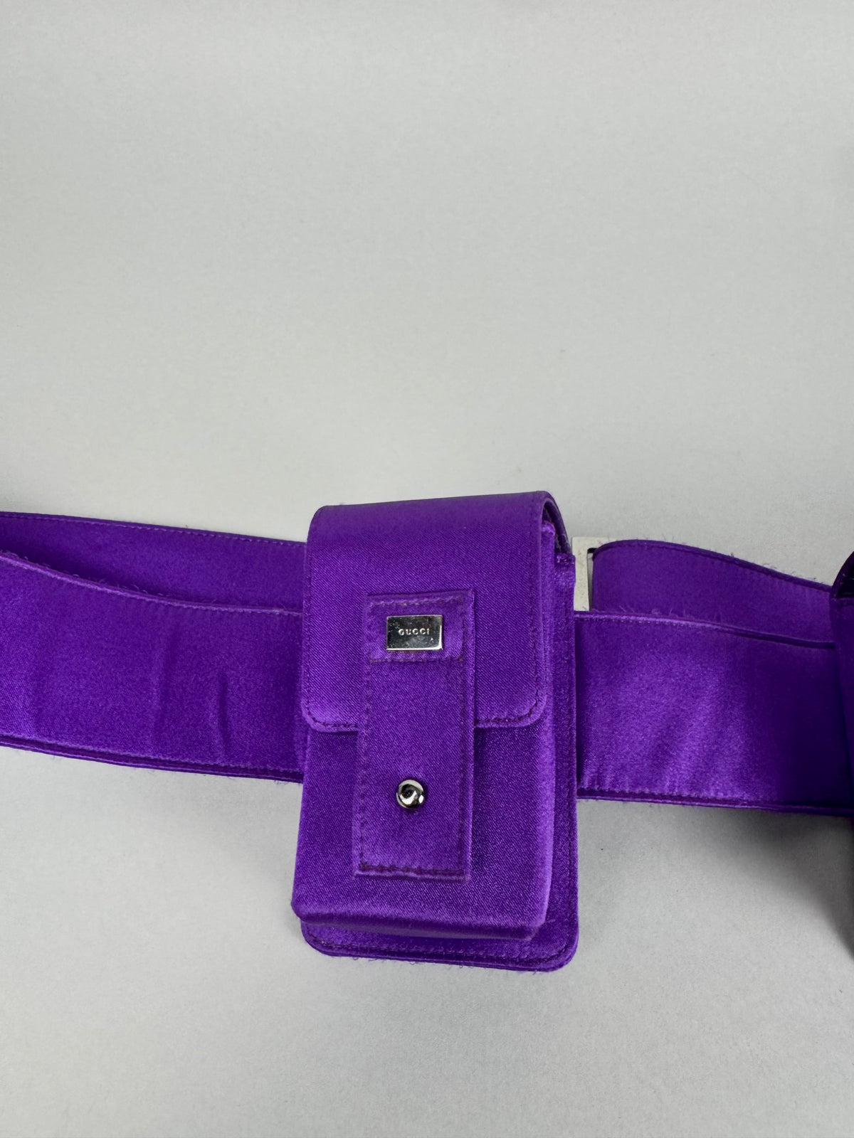 Gucci Tom Ford Runway Purple Satin Pochete Belt Sling