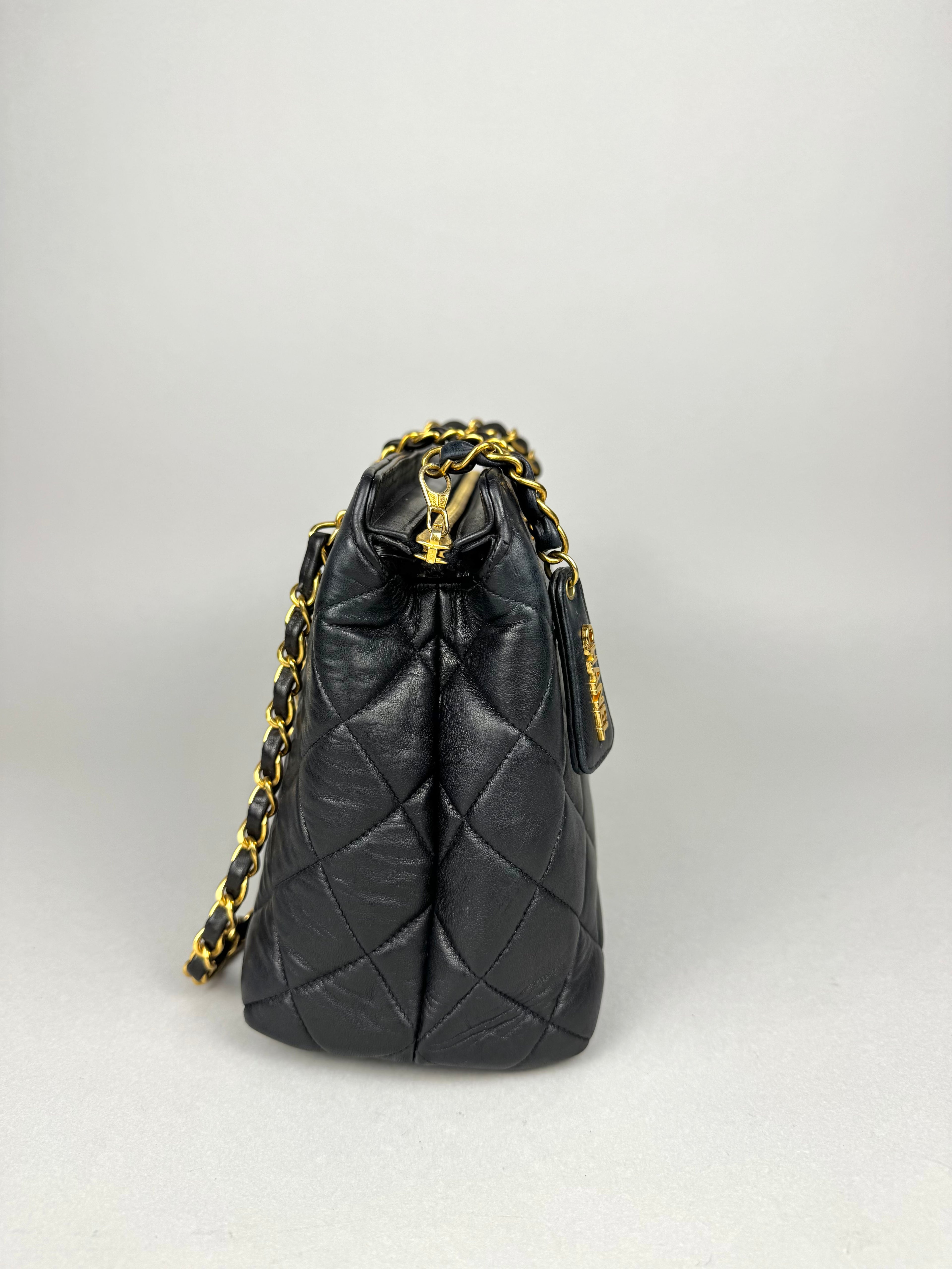 Chanel Matelasse Chain Lambskin Black Leather No. 4 Shoulder