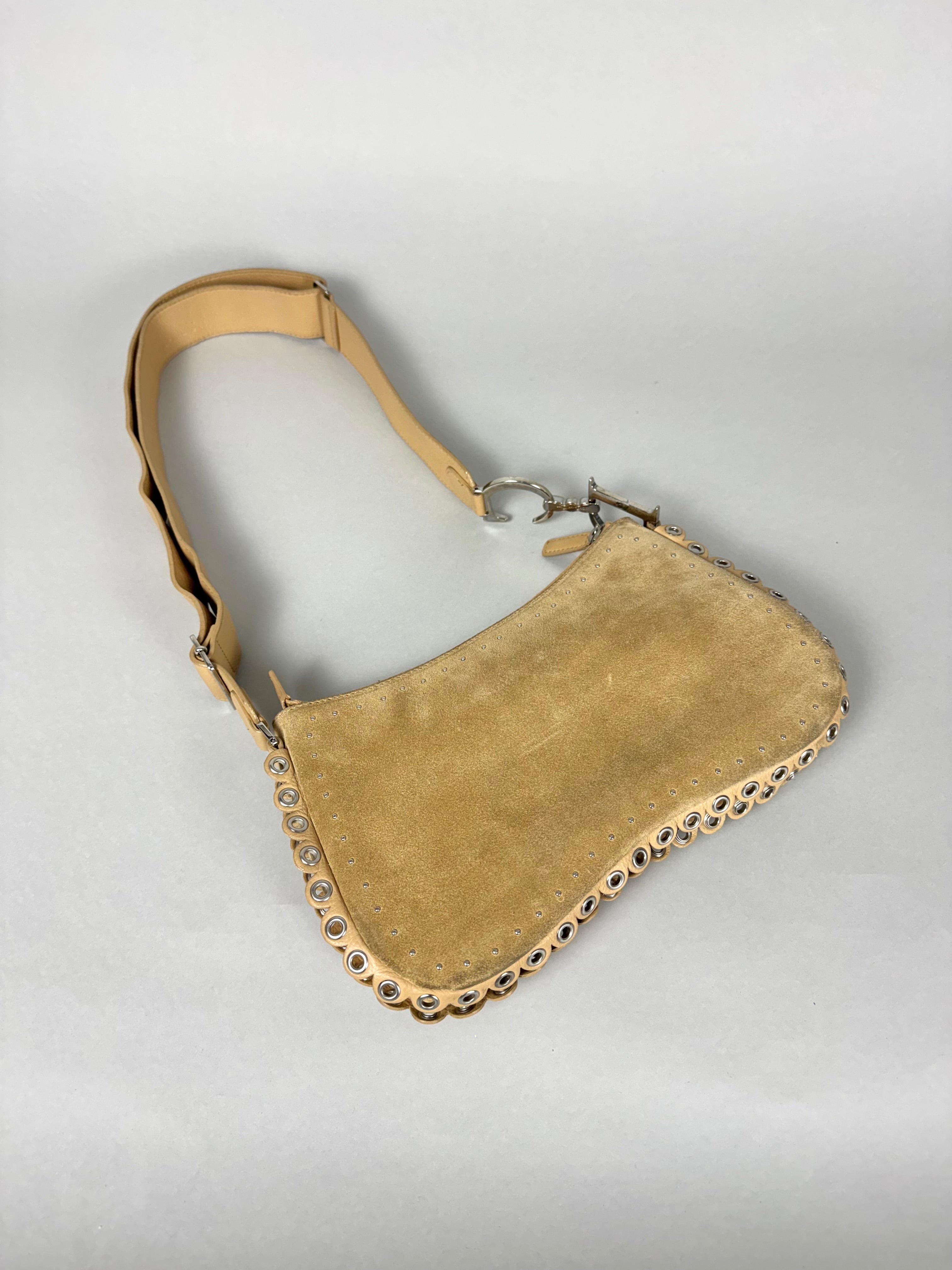 Christian Dior Peace and Love Suede Leather Crossbody Bag