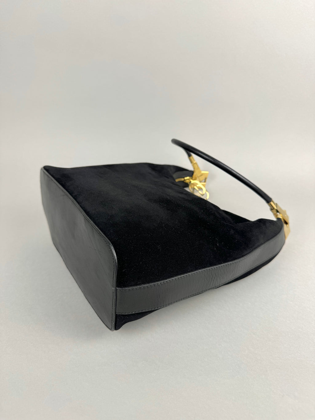 Gucci Black Suede Leather Shoulder