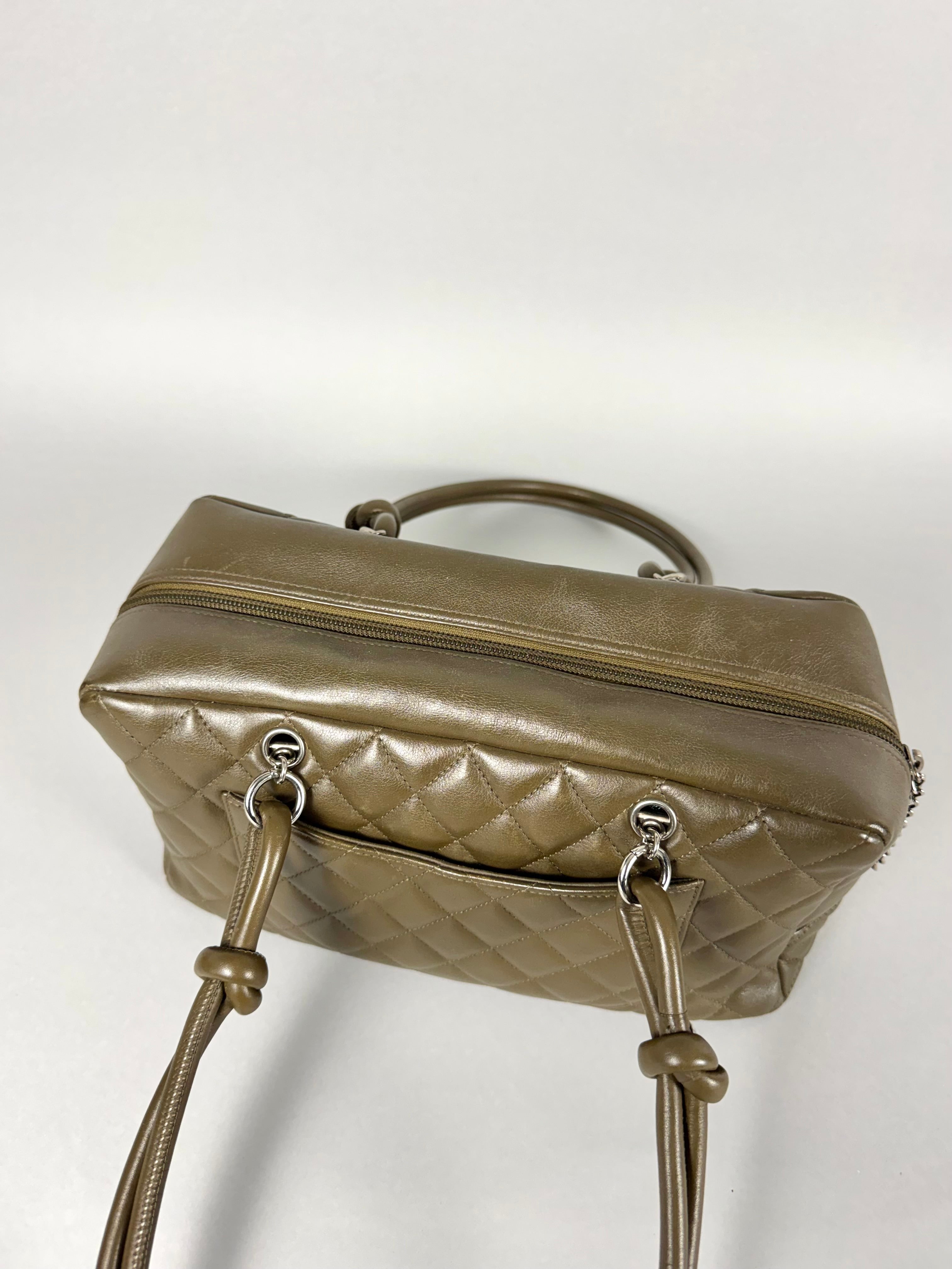 Chanel Ligne Cambon Leather Bowler Bag in Python