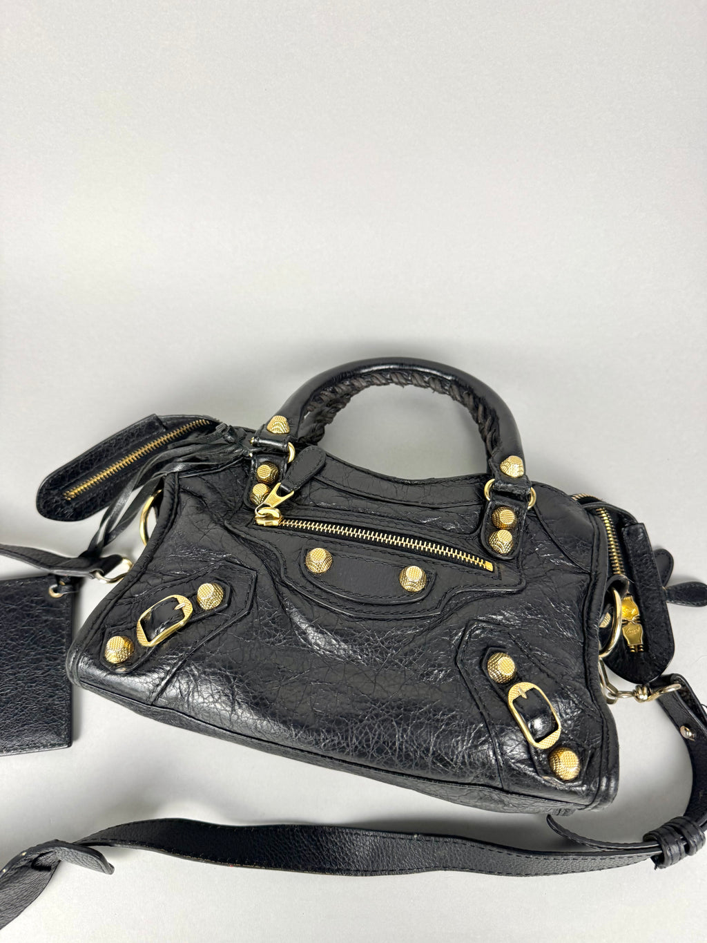 Balenciaga Agneau Mini City Black Leather