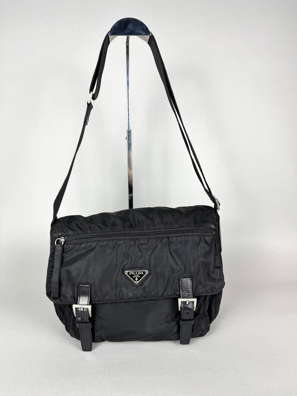 Prada Black Nylon Messenger Bag
