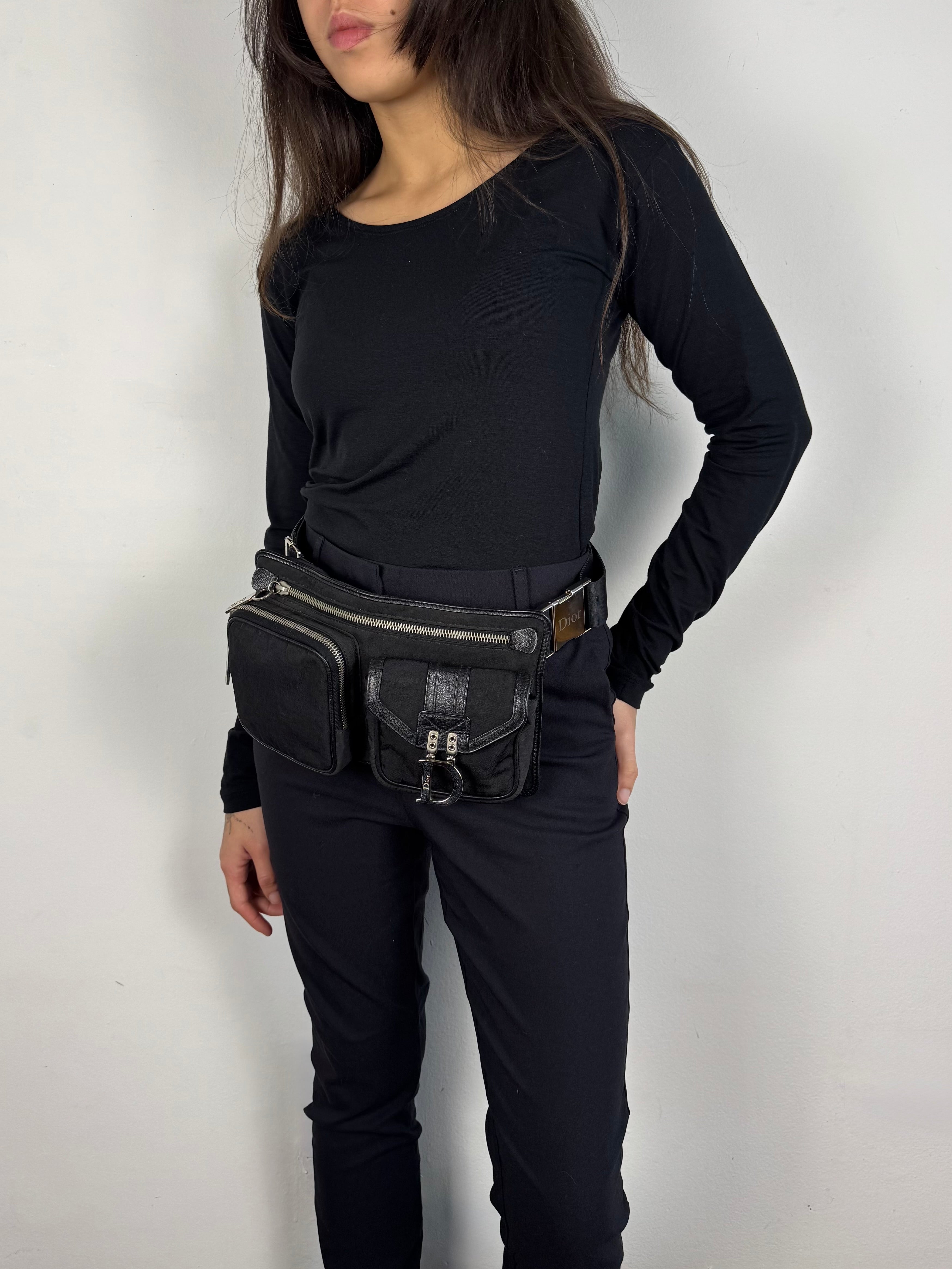 Christian Dior Nylon Pochete Sling Belt Black