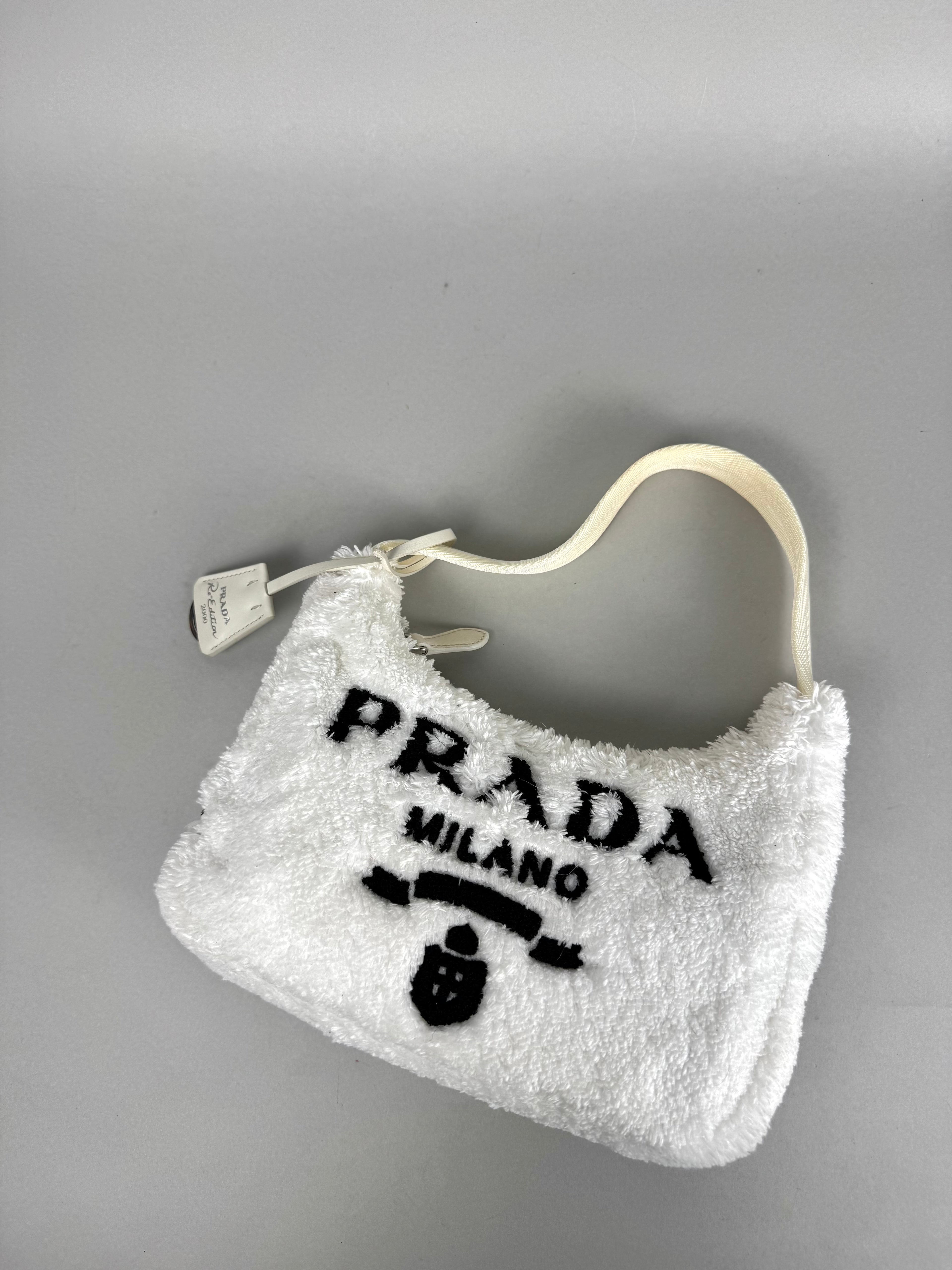 Prada Re Edition Nylon Fur White