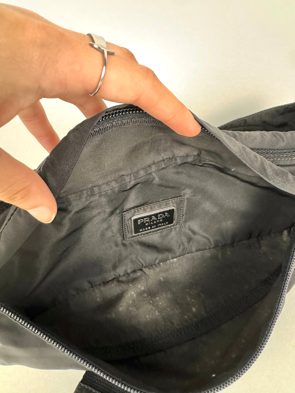 Prada Tessuto Black Nylon Pochete Belt Sling