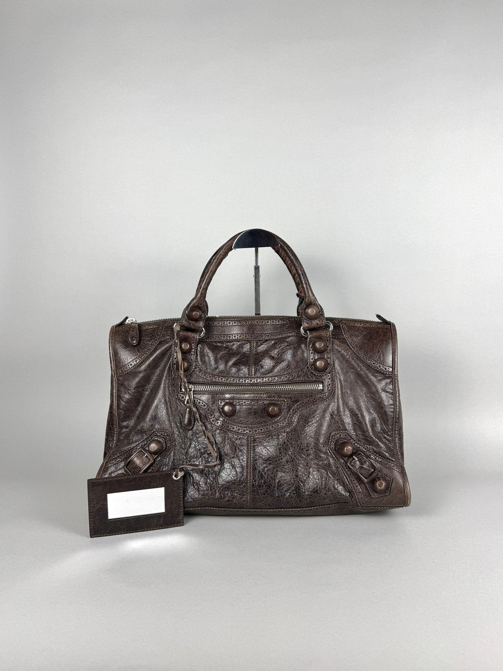 Balenciaga Giant 21 Leather Brown Covered Brogues Work Bag