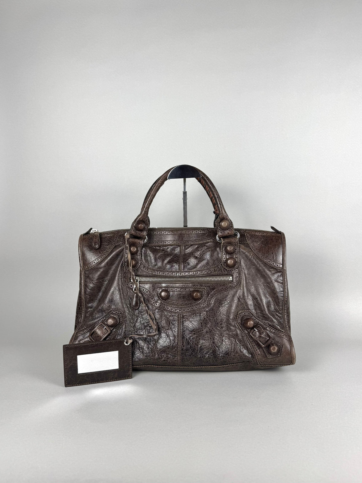 Balenciaga Giant 21 Leather Brown Covered Brogues Work Bag