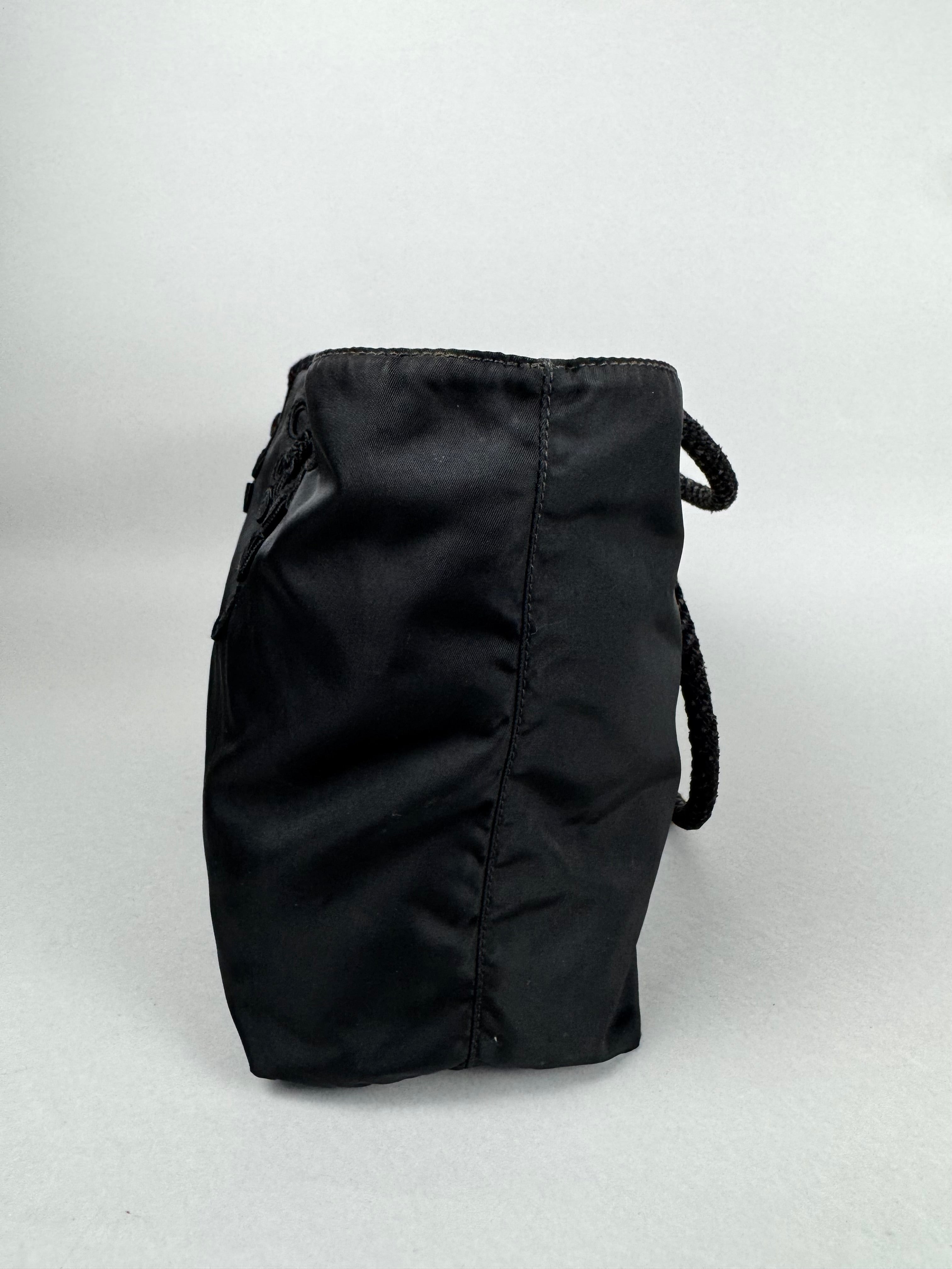 Prada Black Nylon Braided Tote