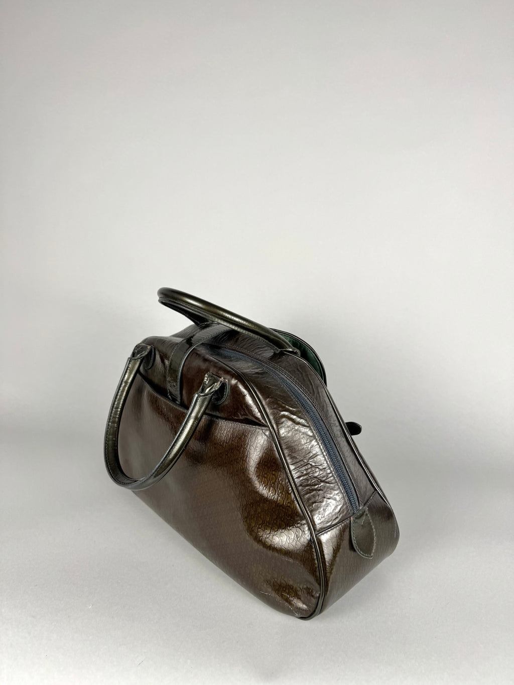 Christian Dior Monogram Double Saddle Patent Green