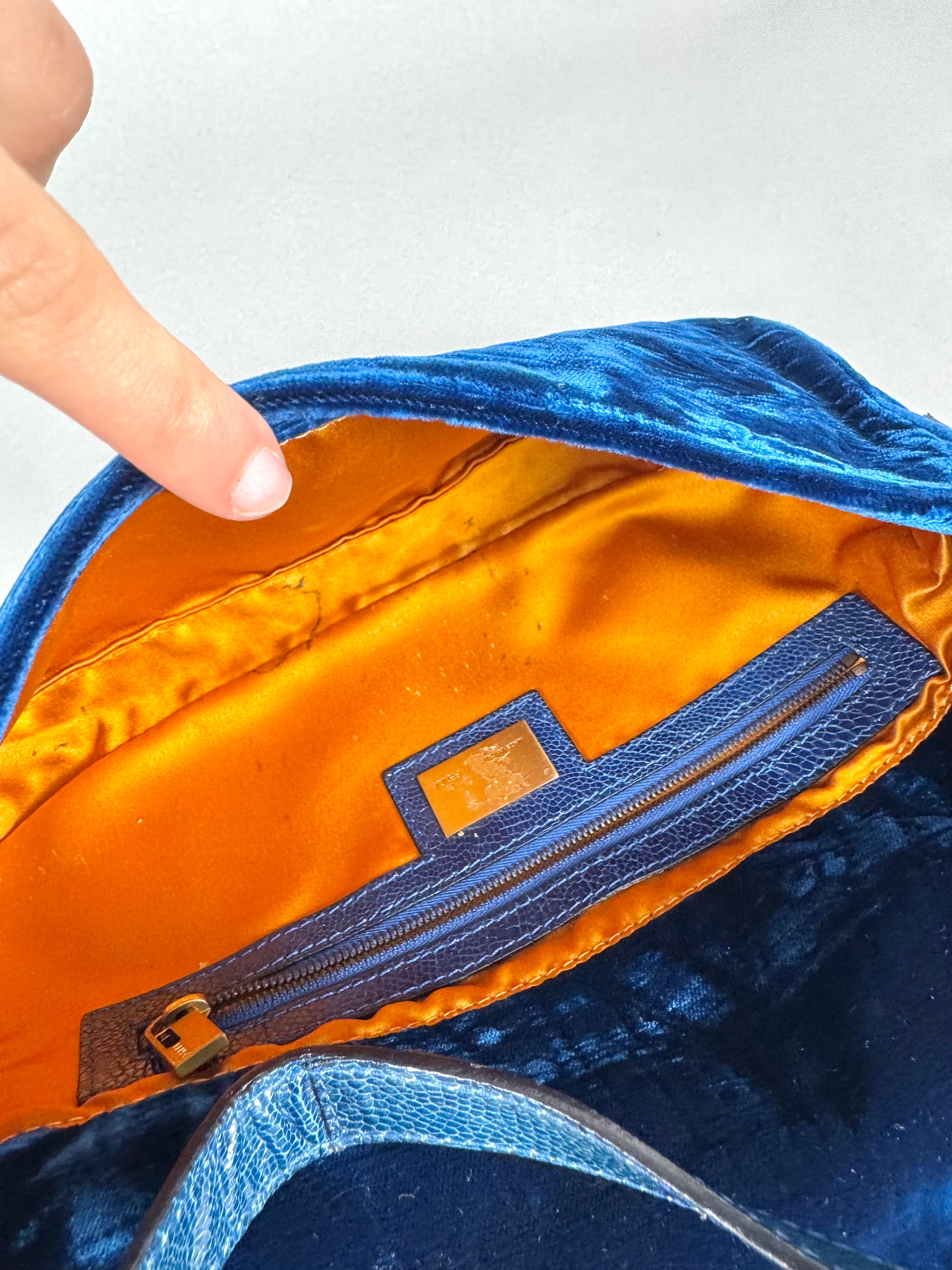 Fendi Baguette Blue Velvet