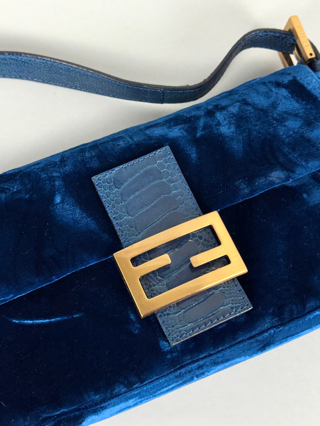 Fendi Baguette Blue Velvet