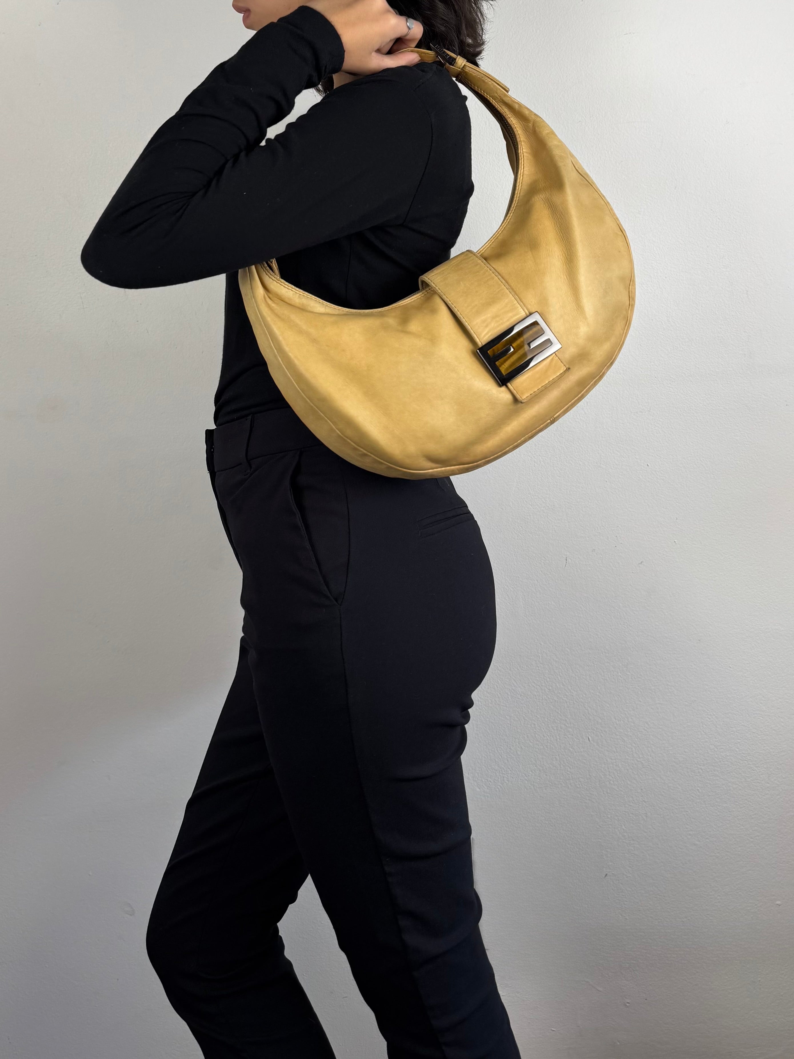Fendi Croissant Lambskin Leather