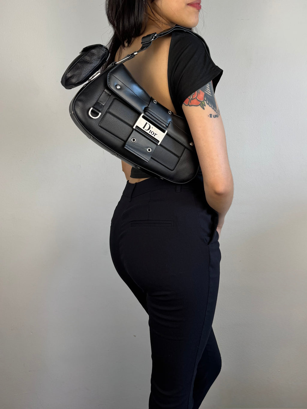 Christian Dior Street Chic Columbus Pocket Black Leather