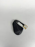 Christian Dior Saddle Wallet Card D Charm Black Leather