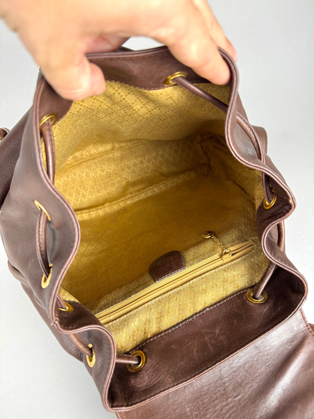 Gucci Brown Leather Backpack