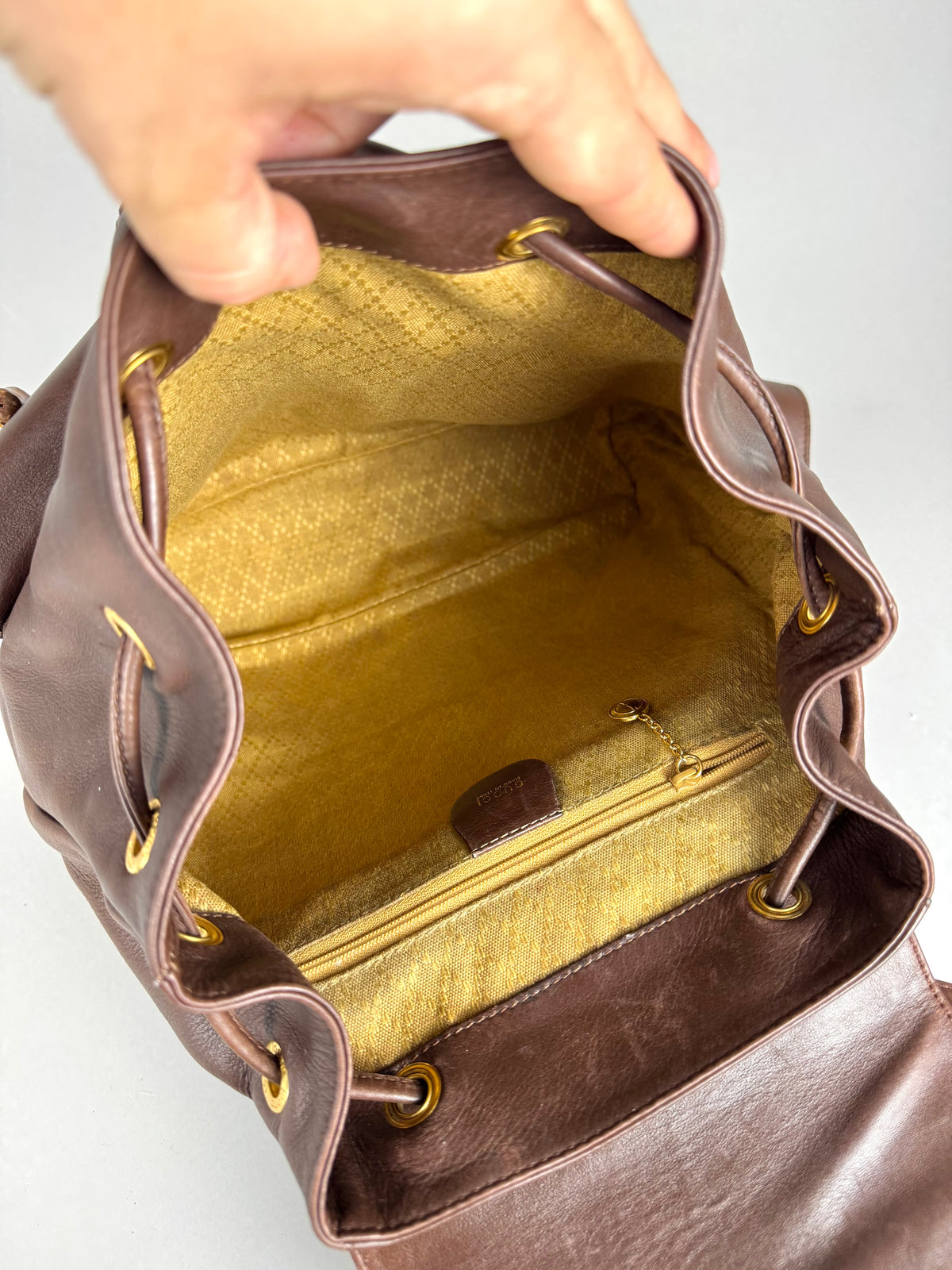 Gucci Brown Leather Backpack