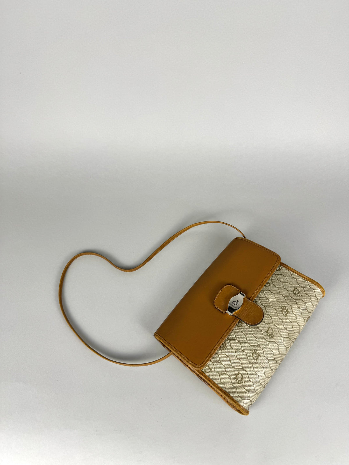 Christian Dior 20th Century Honeycomb Leather and Canvas