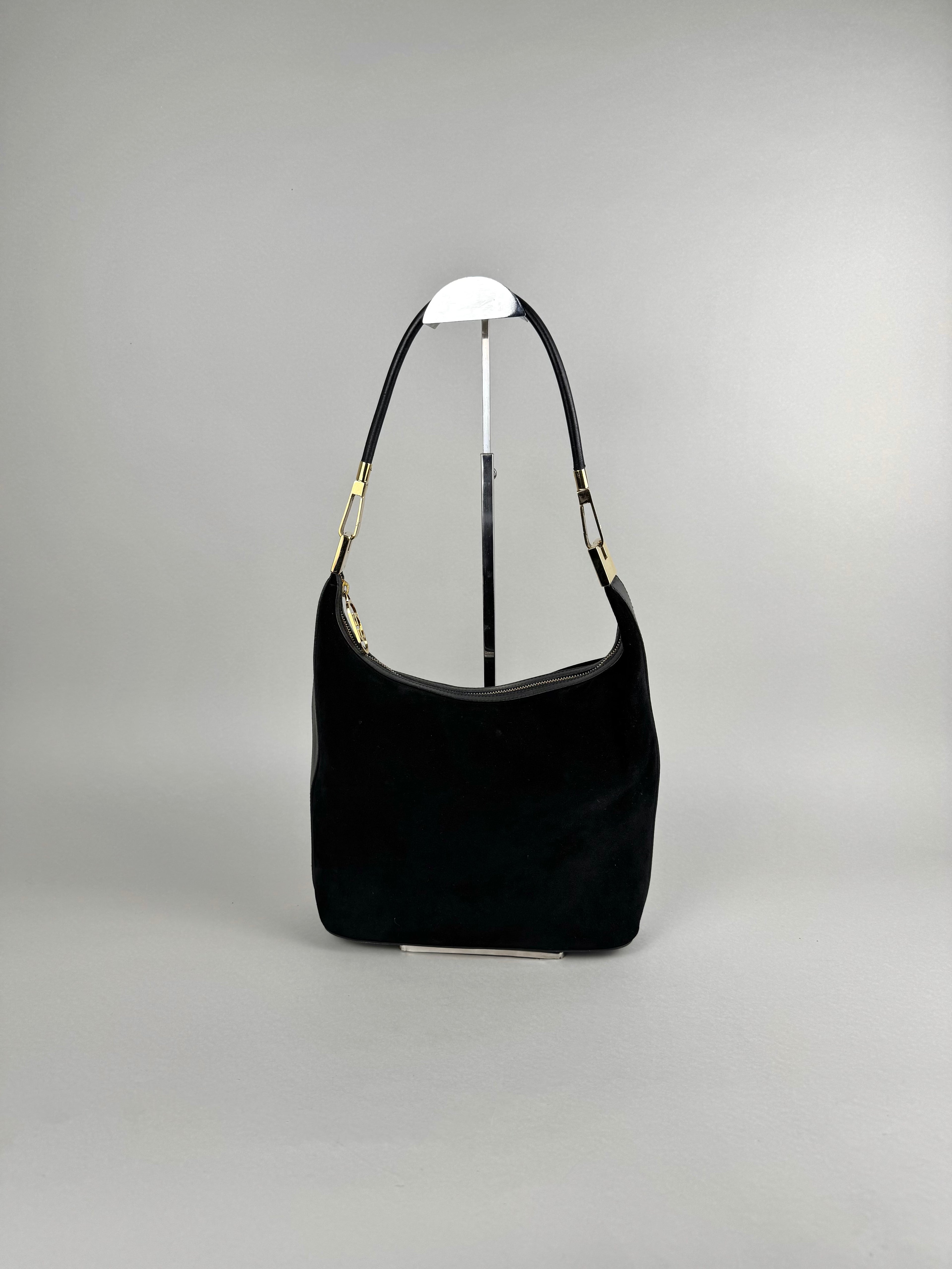 Gucci Black Suede Leather Shoulder