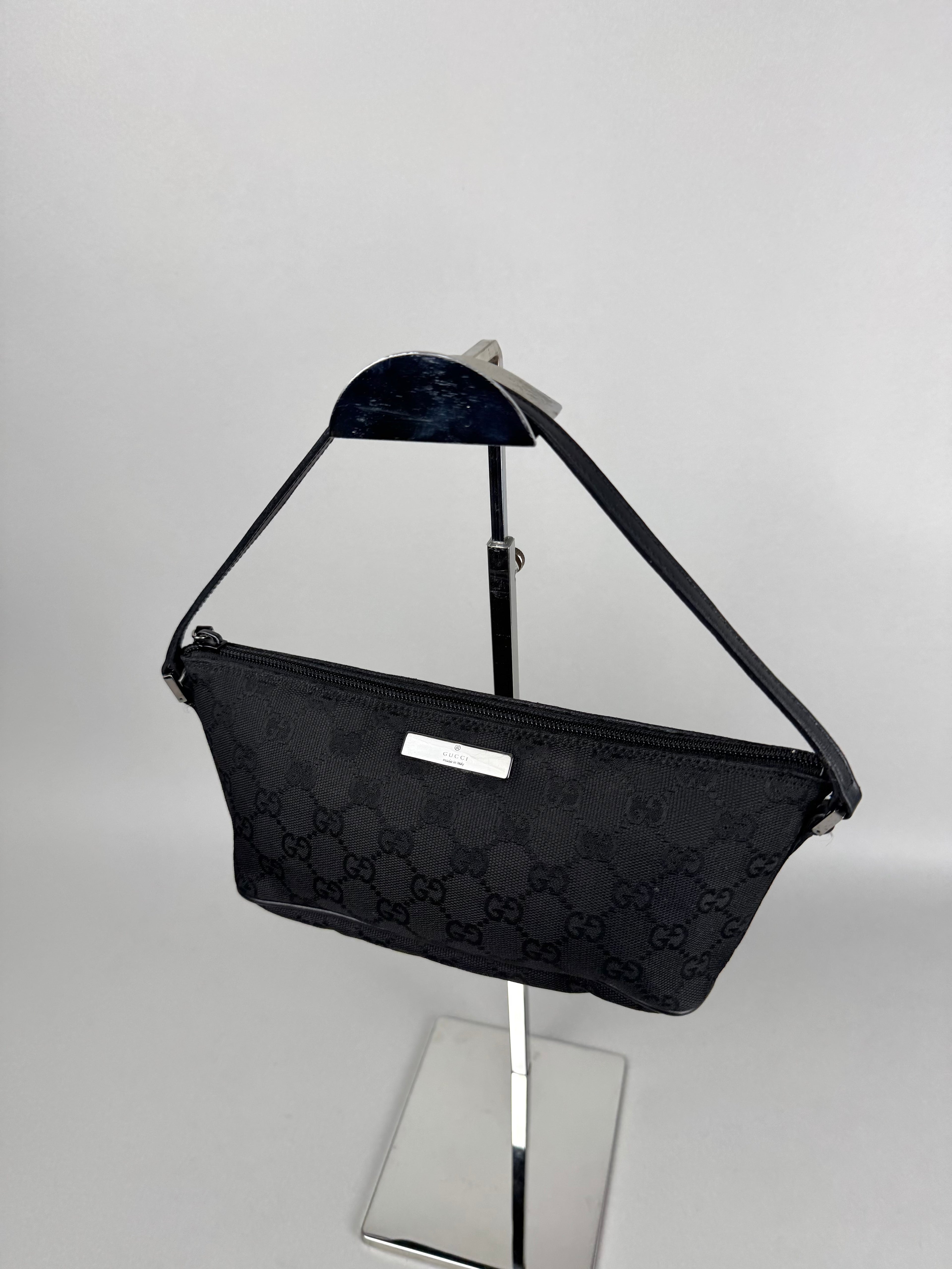 Gucci Boat Monogram Black Pochette