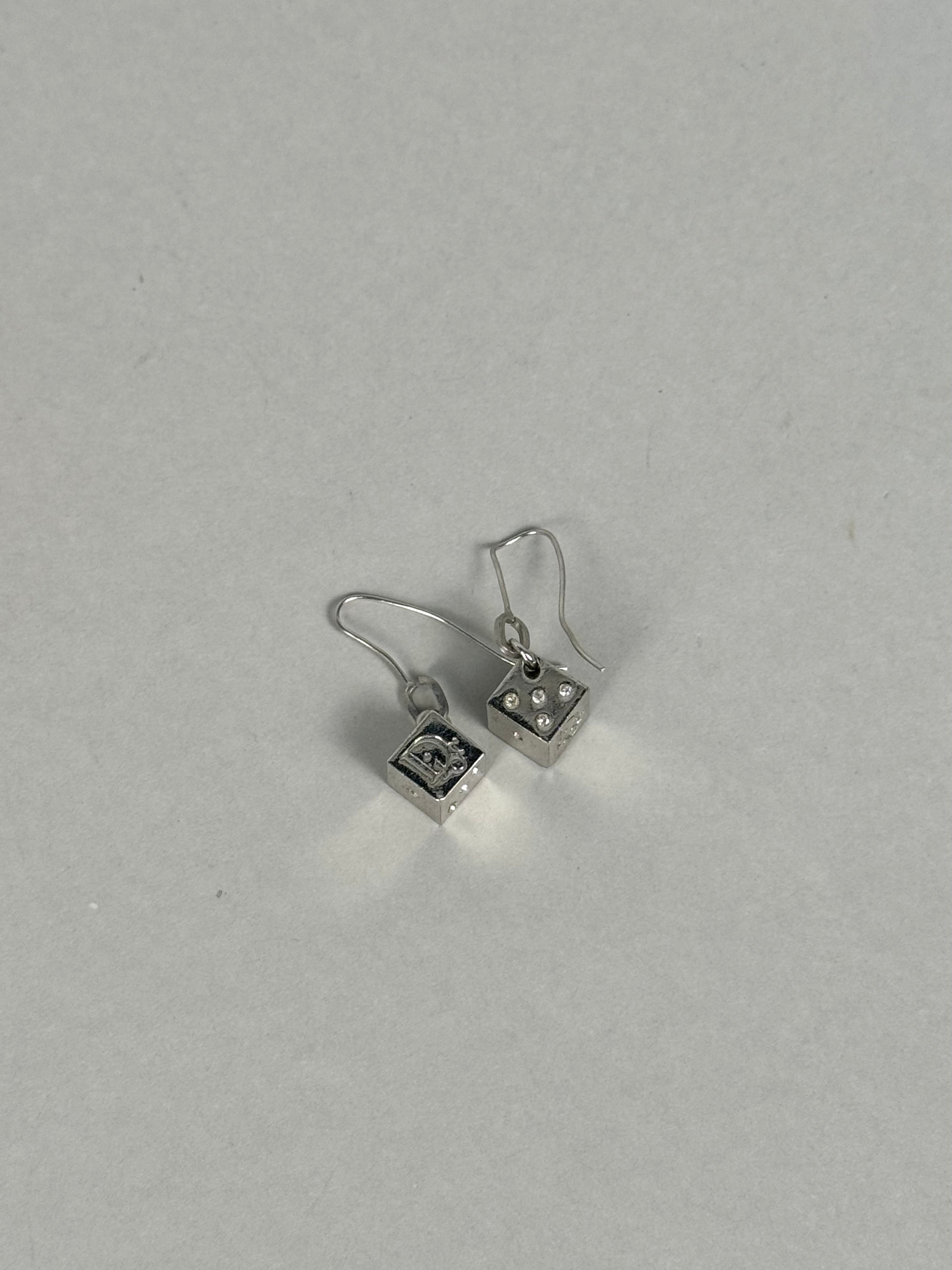 Christian Dior Crystal Dice Earrings