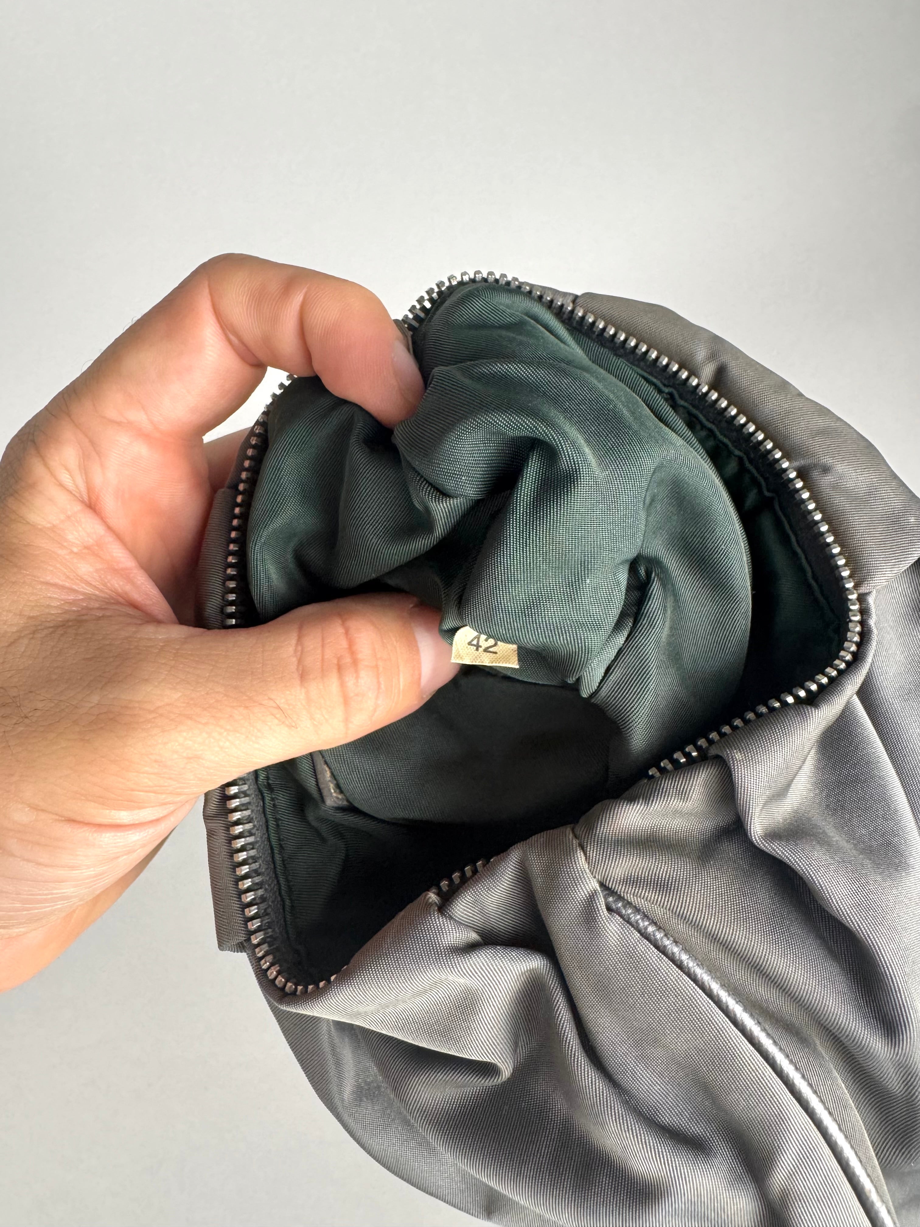 Prada Grey Nylon Clutch