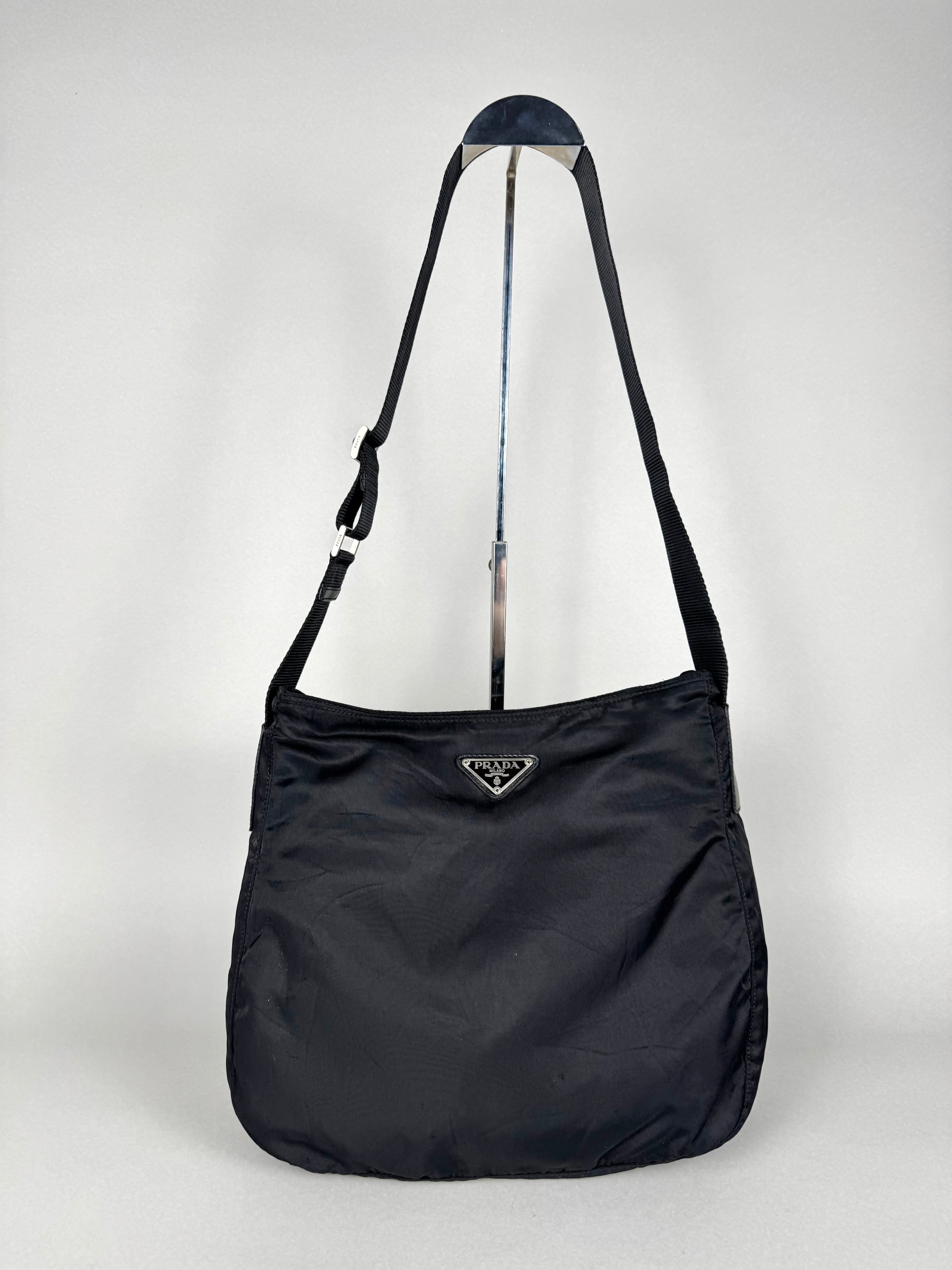 Prada Tessuto Black Nylon Shoulder Bag