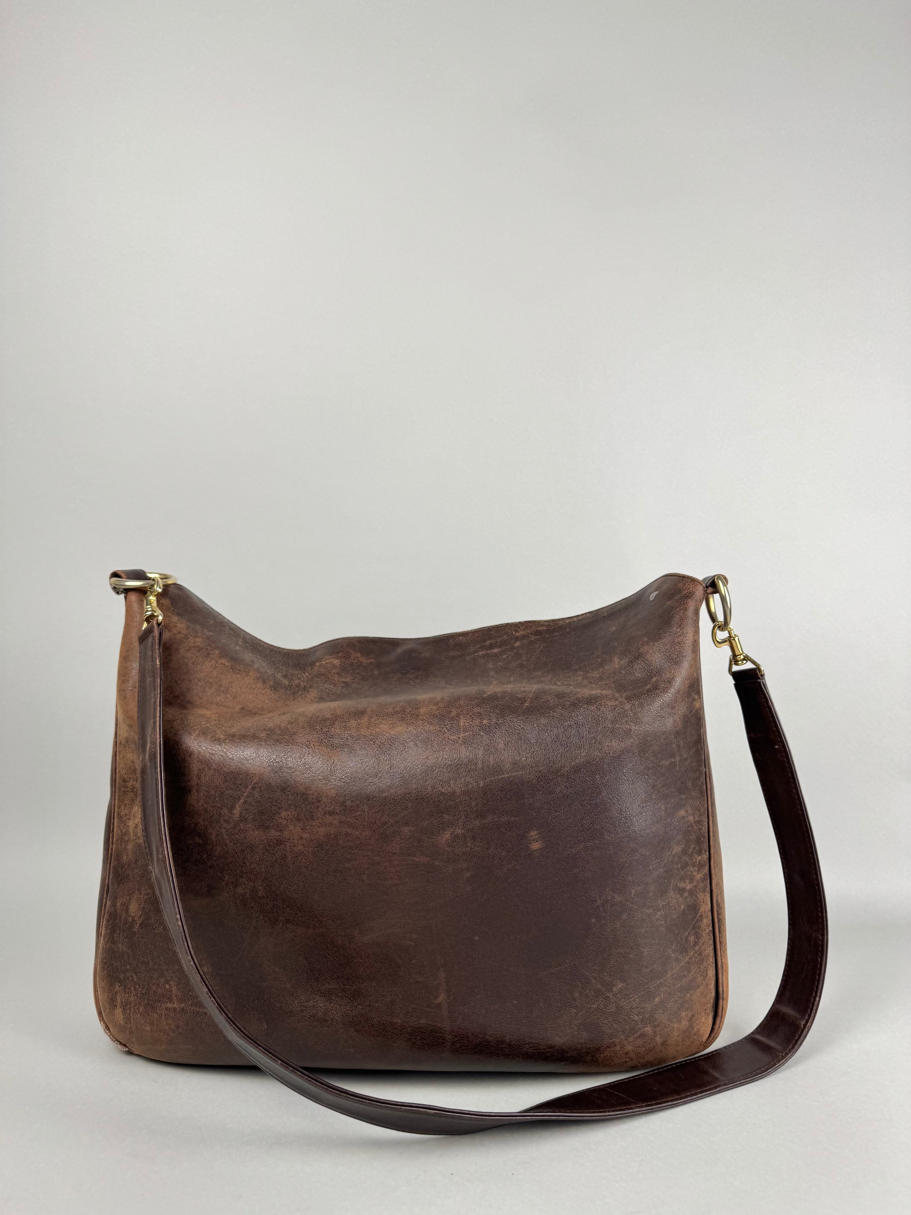 Gucci Toned Brown Leather Large Crossbody