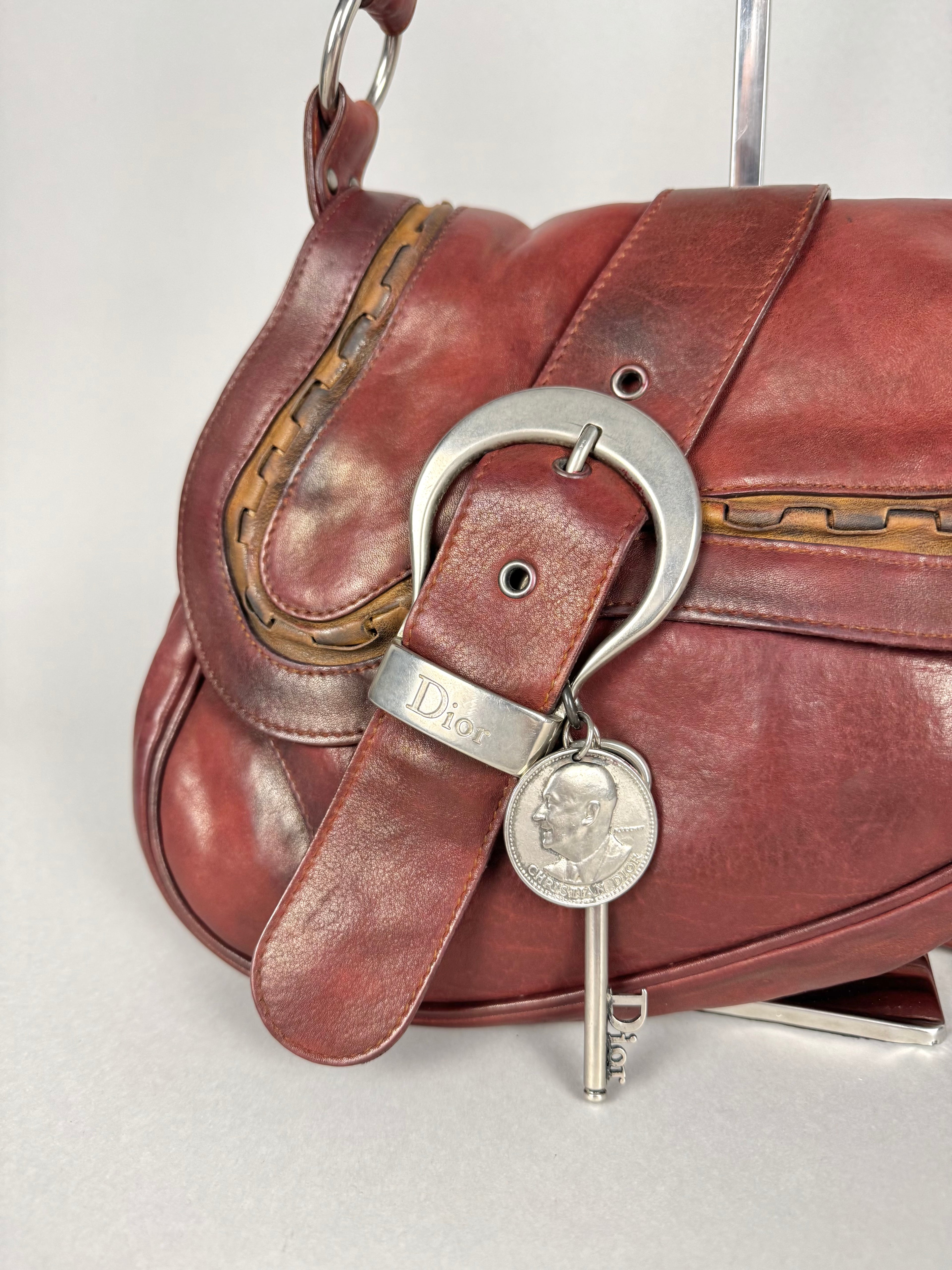 Christian Dior Gaucho Double Red Leather