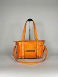 Versace Orange Python and Leather Tote