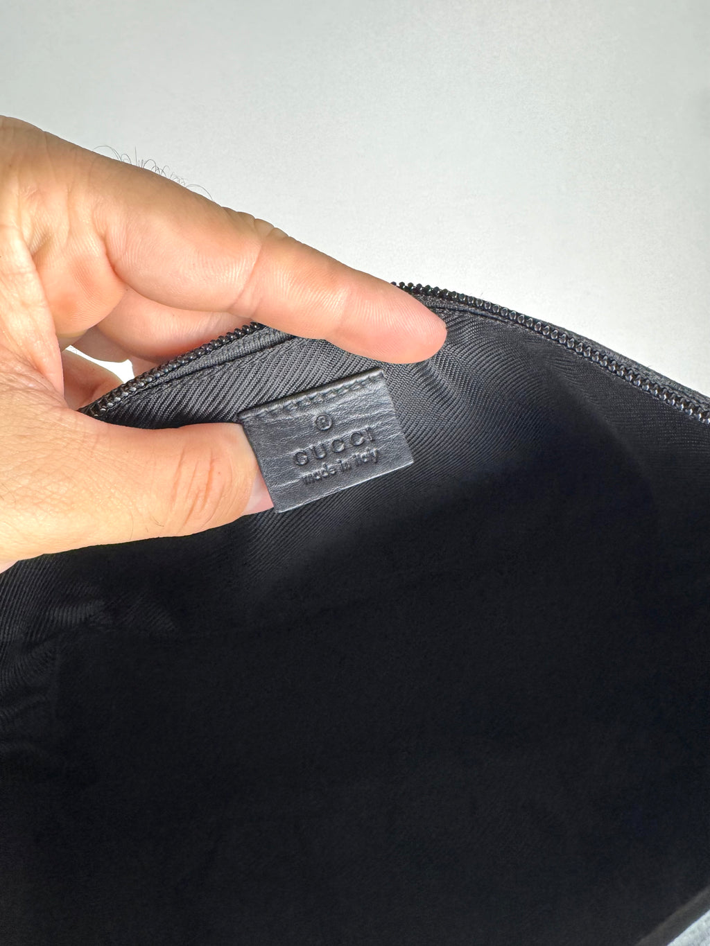 Gucci Boat Monogram Black Pochette
