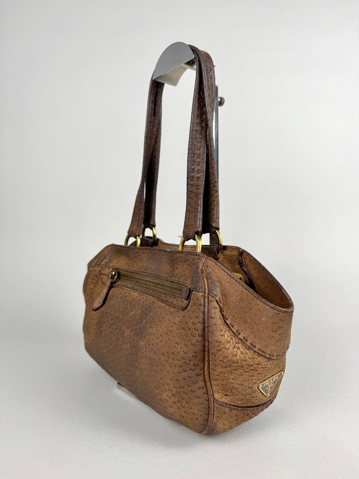 Prada Tessuto Cervo Lux Leather Brown