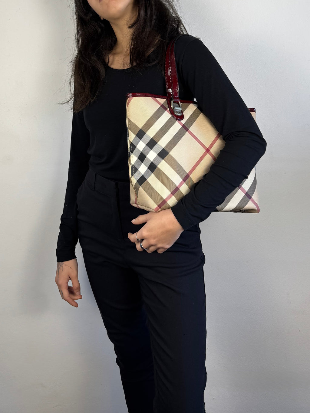 Burberry Nickie Supernova Check Burgundy