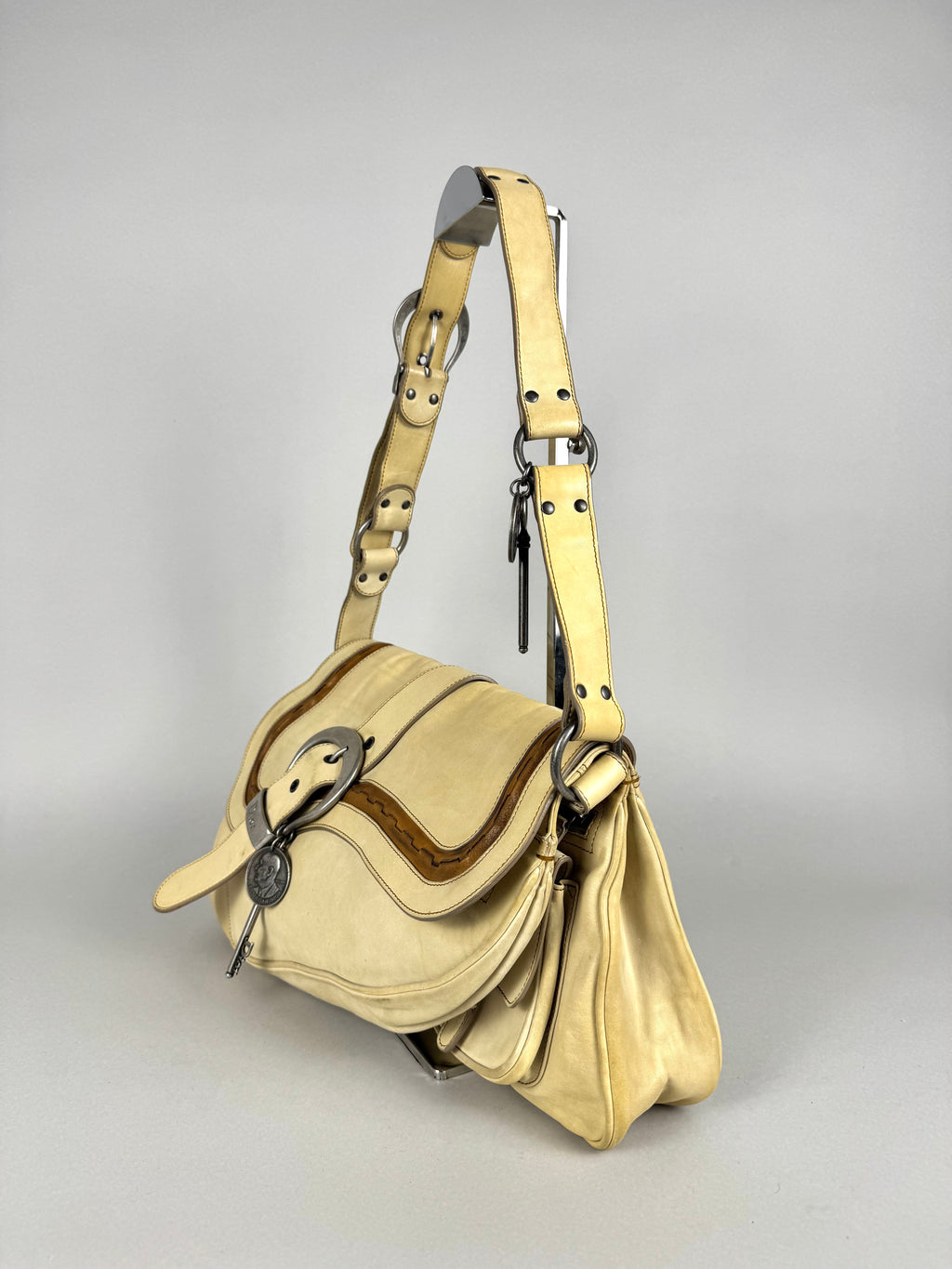 Christian Dior Gaucho Double Leather Off White